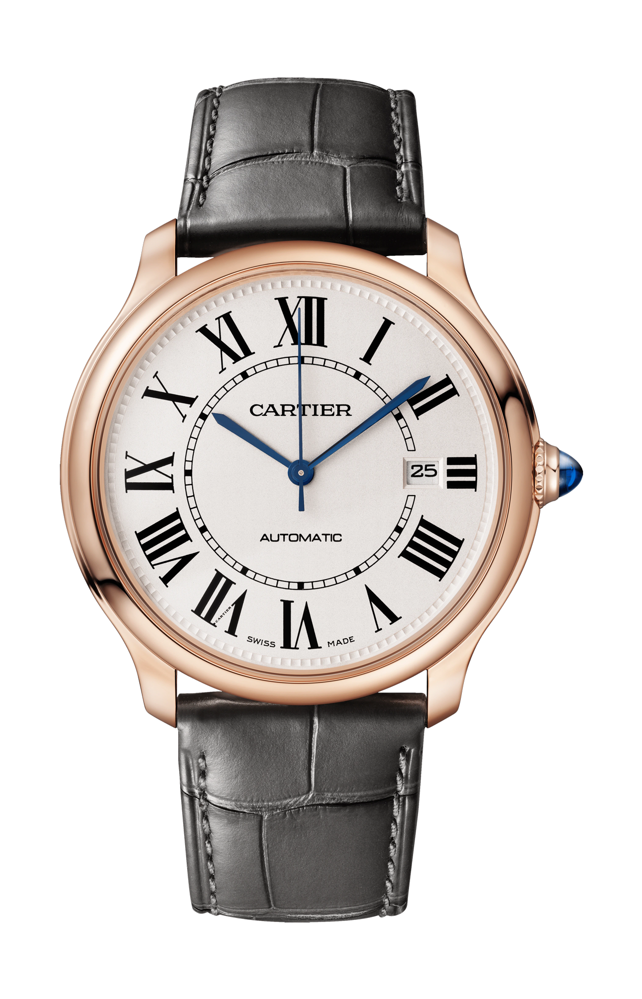 RONDE LOUIS CARTIER, 40 MM, ORO ROSA, PELLE - WGRN0011