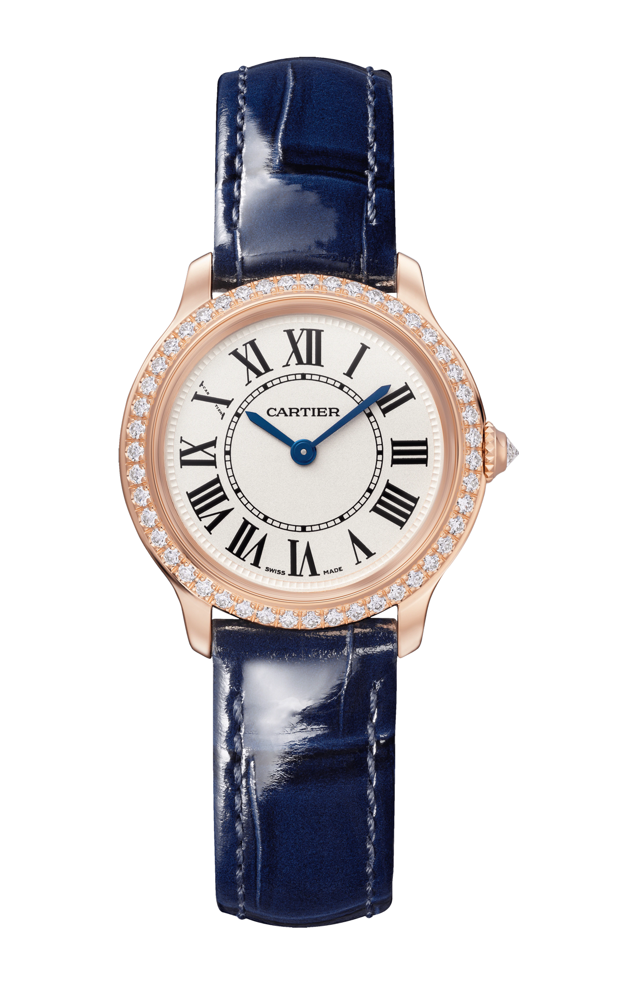 RONDE LOUIS CARTIER 29 MM, ORO ROSA, PELLE, DIAMANTI - WJRN0009