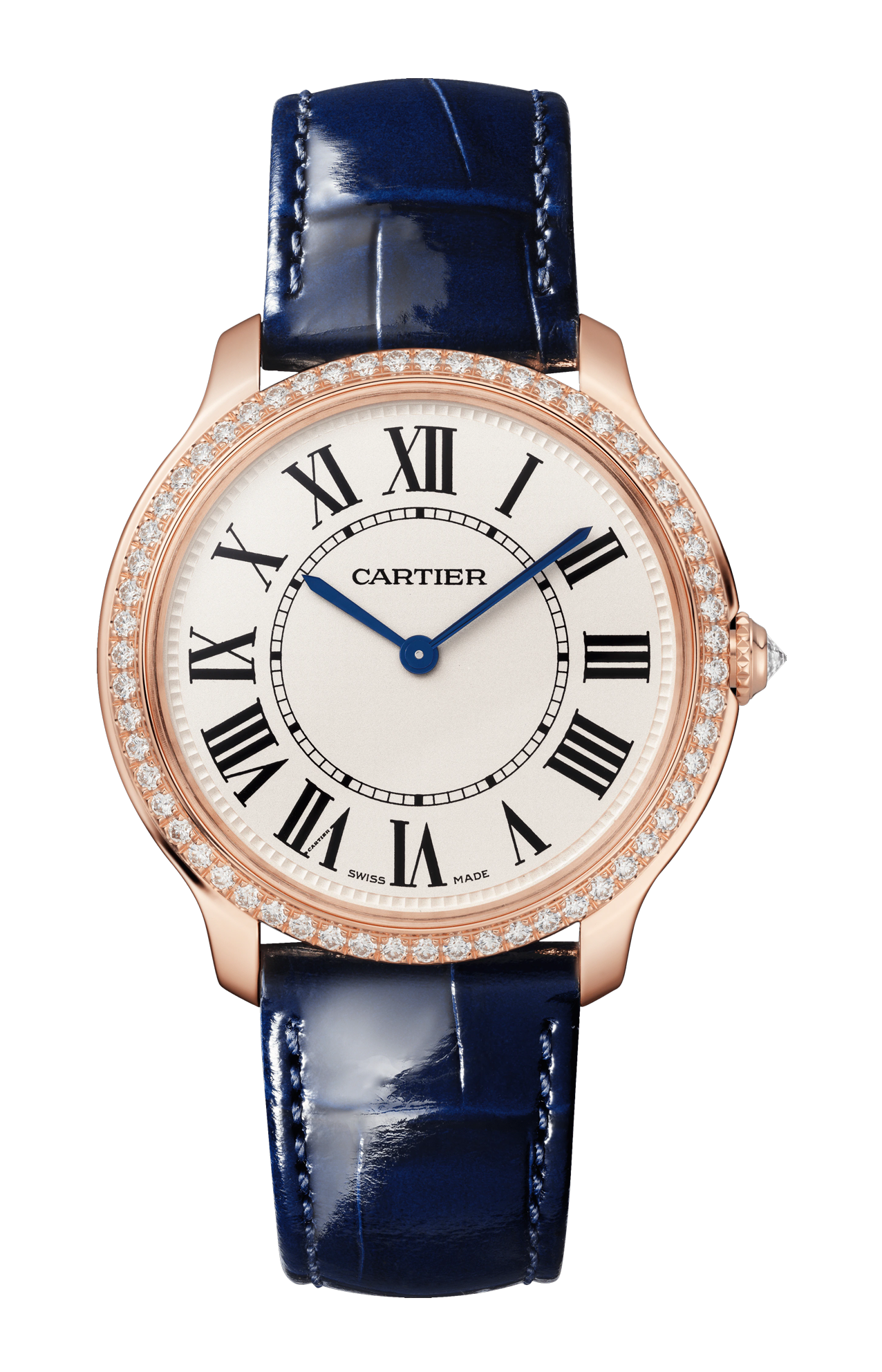 RONDE LOUIS CARTIER 36 MM, ORO ROSA, PELLE, DIAMANTI - WJRN0010