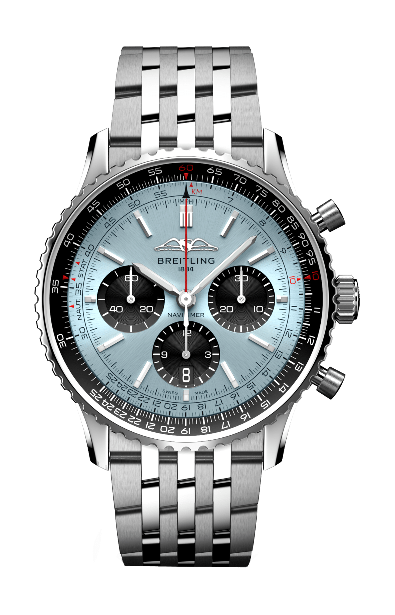 NAVITIMER B01 CHRONOGRAPH 43, ACCIAIO INOSSIDABILE - BLU GHIACCIO - AB0138241C1A1