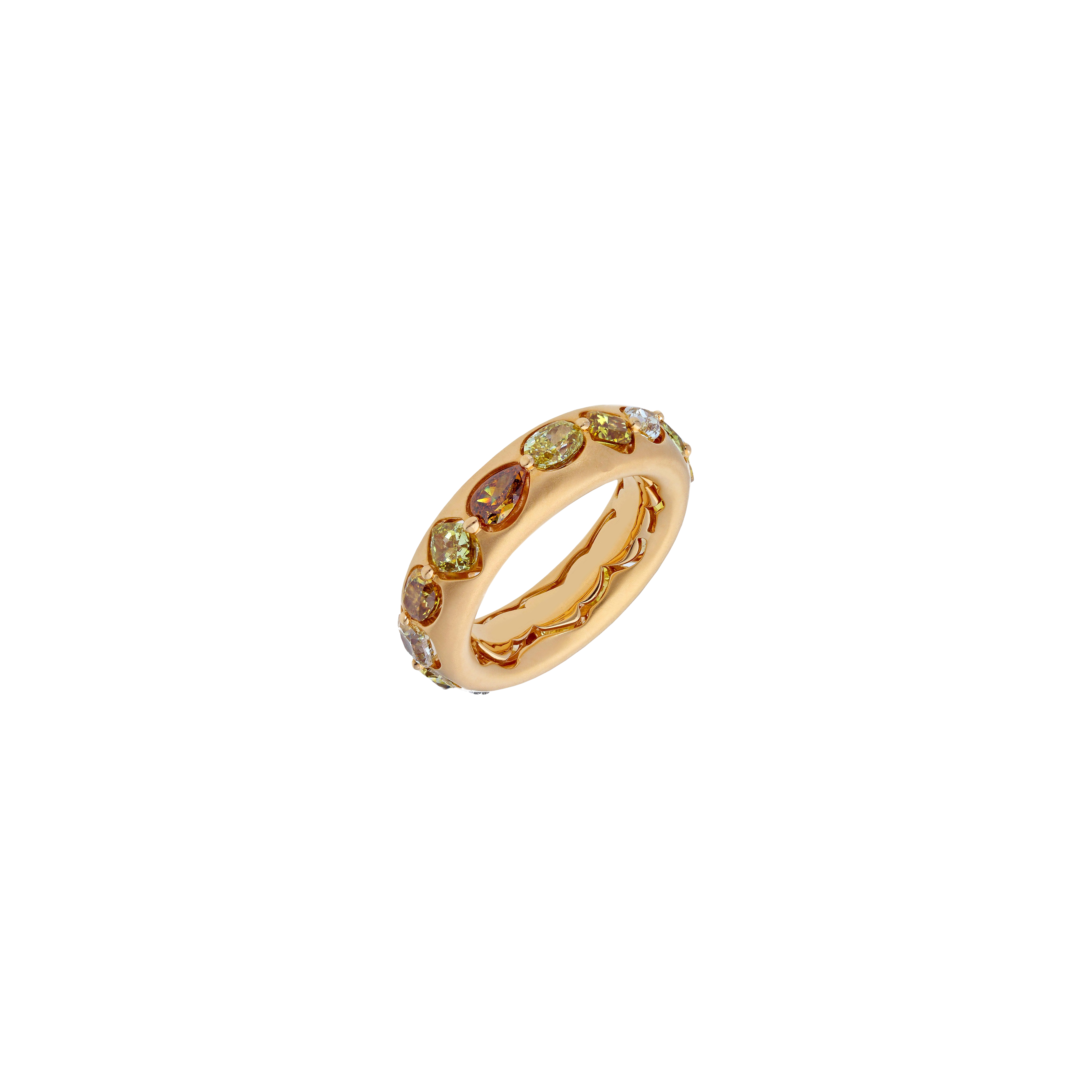 ANELLO IN ORO ROSA CON DIAMANTI FANCY - VRH01773DFPS