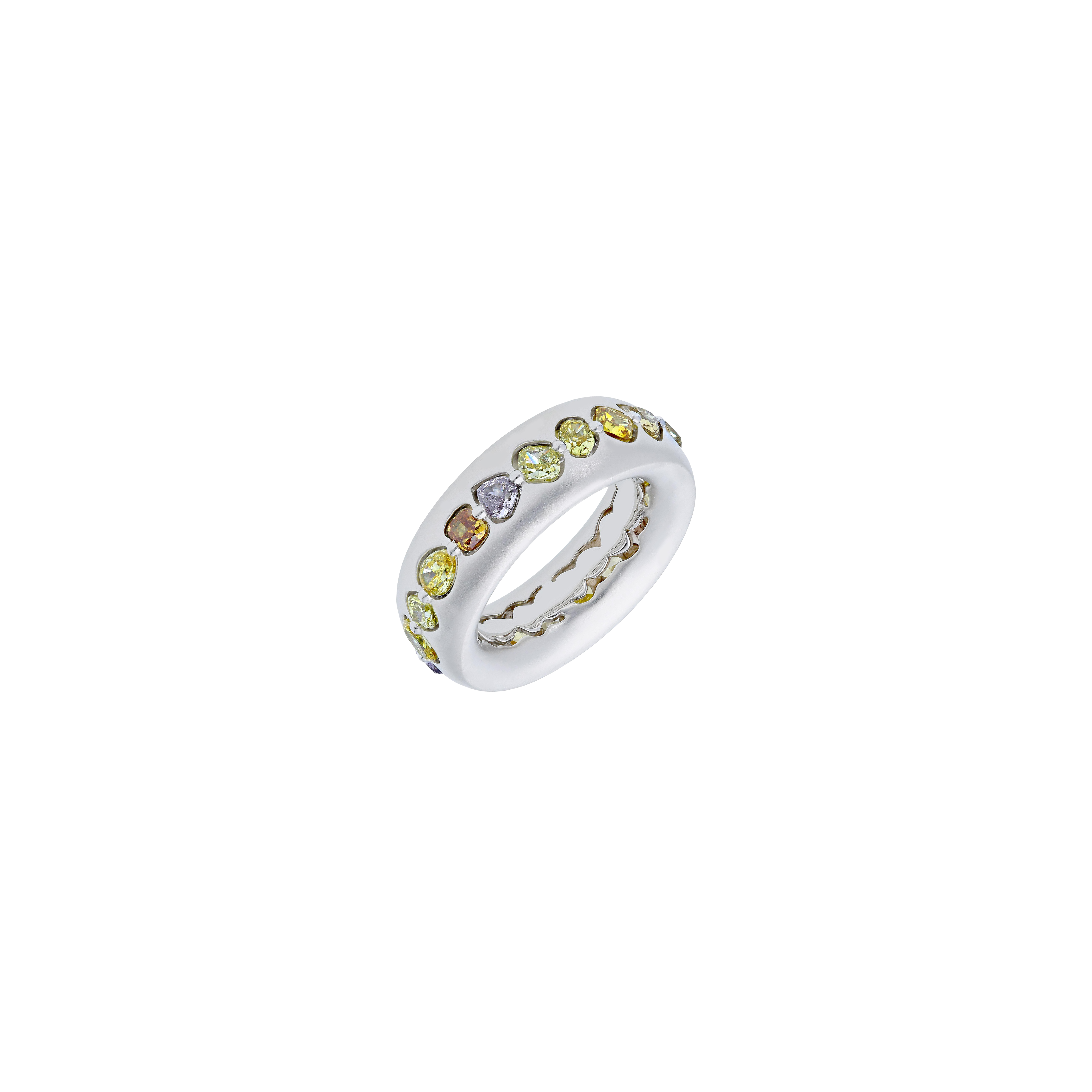 ANELLO IN ORO BIANCO CON DIAMANTI FANCY - VRH01612DFW