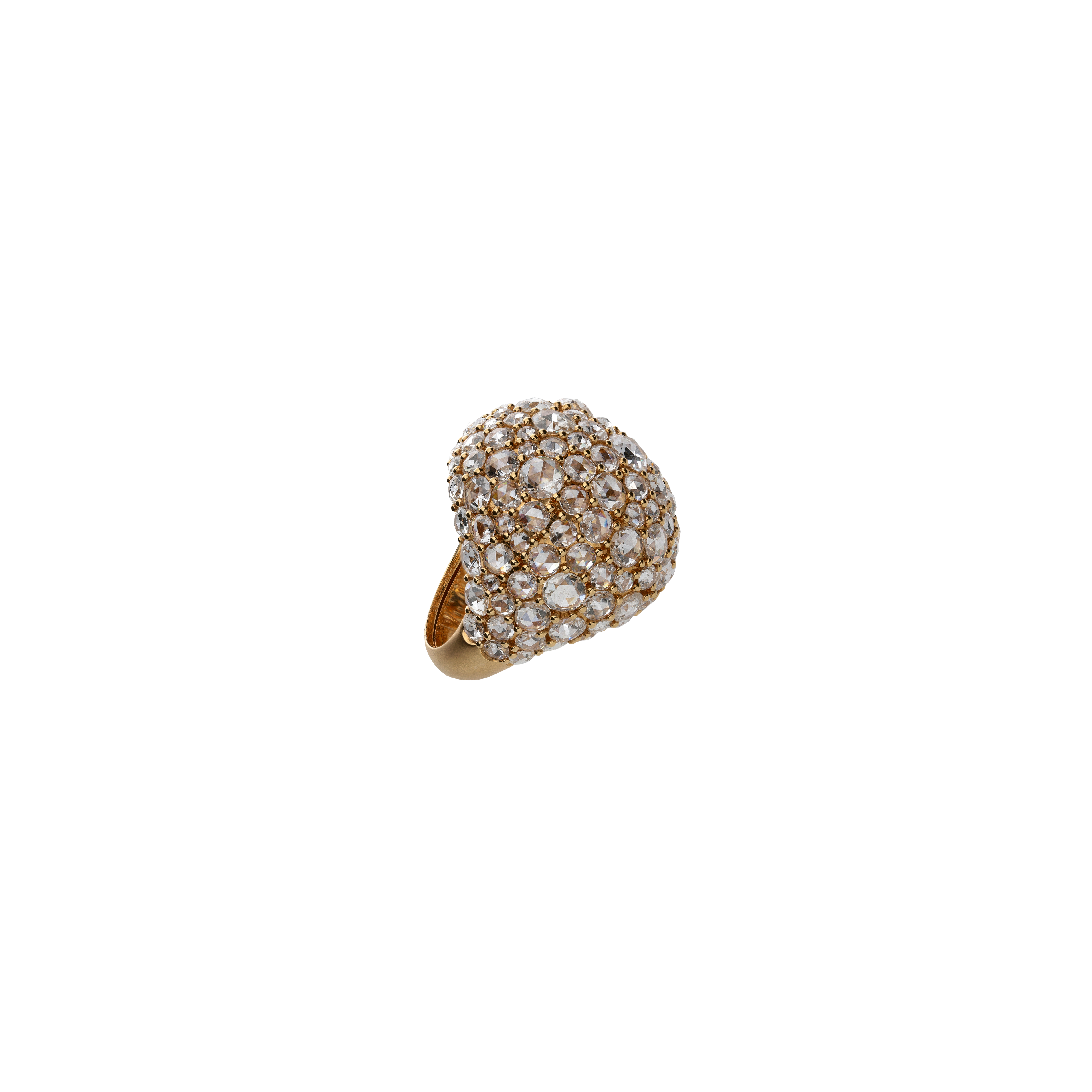 ANELLO IN ORO ROSA CON PAVÉ BOMBATO GRANDE DI DIAMANTI - VRH01599DP