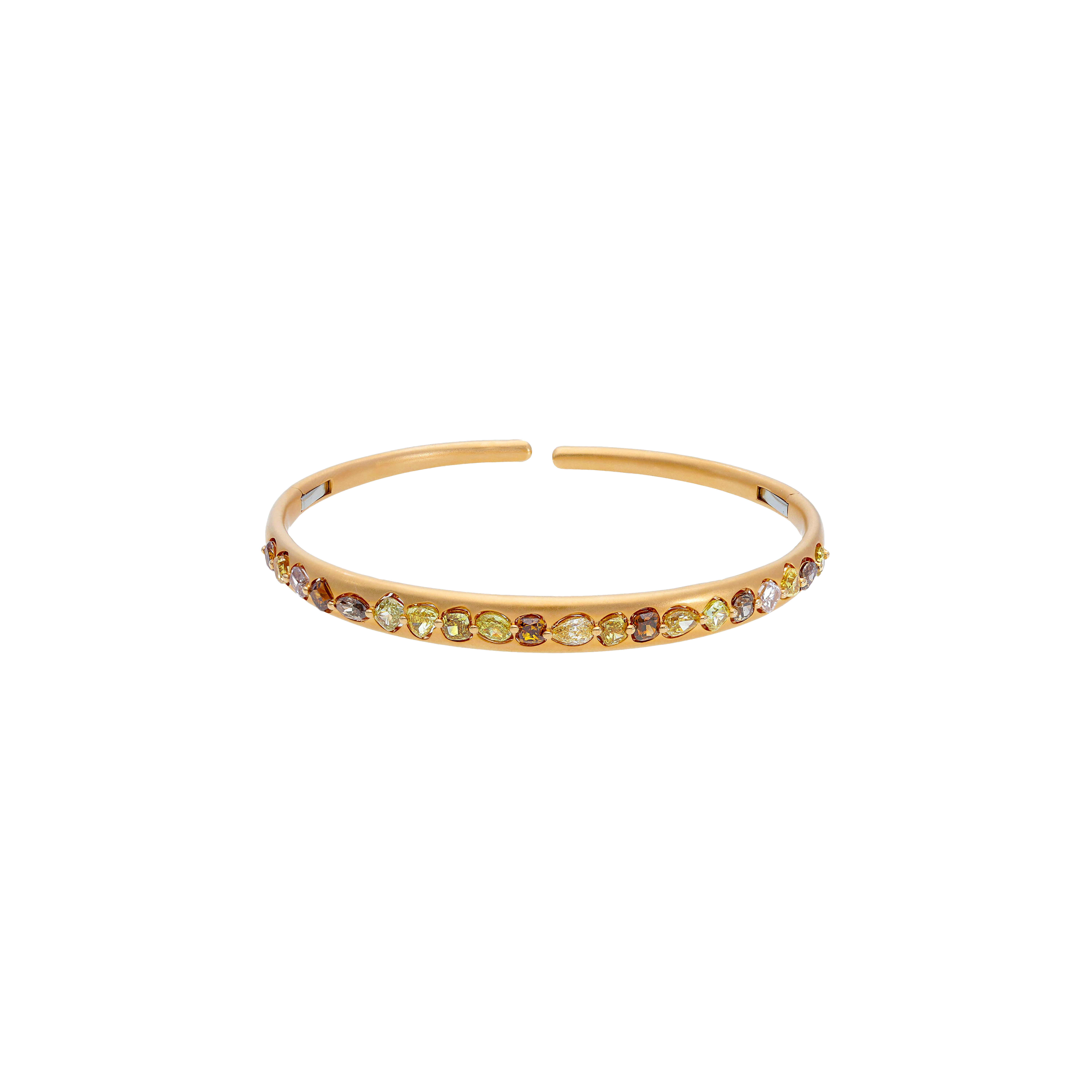 BRACCIALE RIGIDO IN  ORO ROSA CON DIAMANTI FANCY - VBH01700DFP