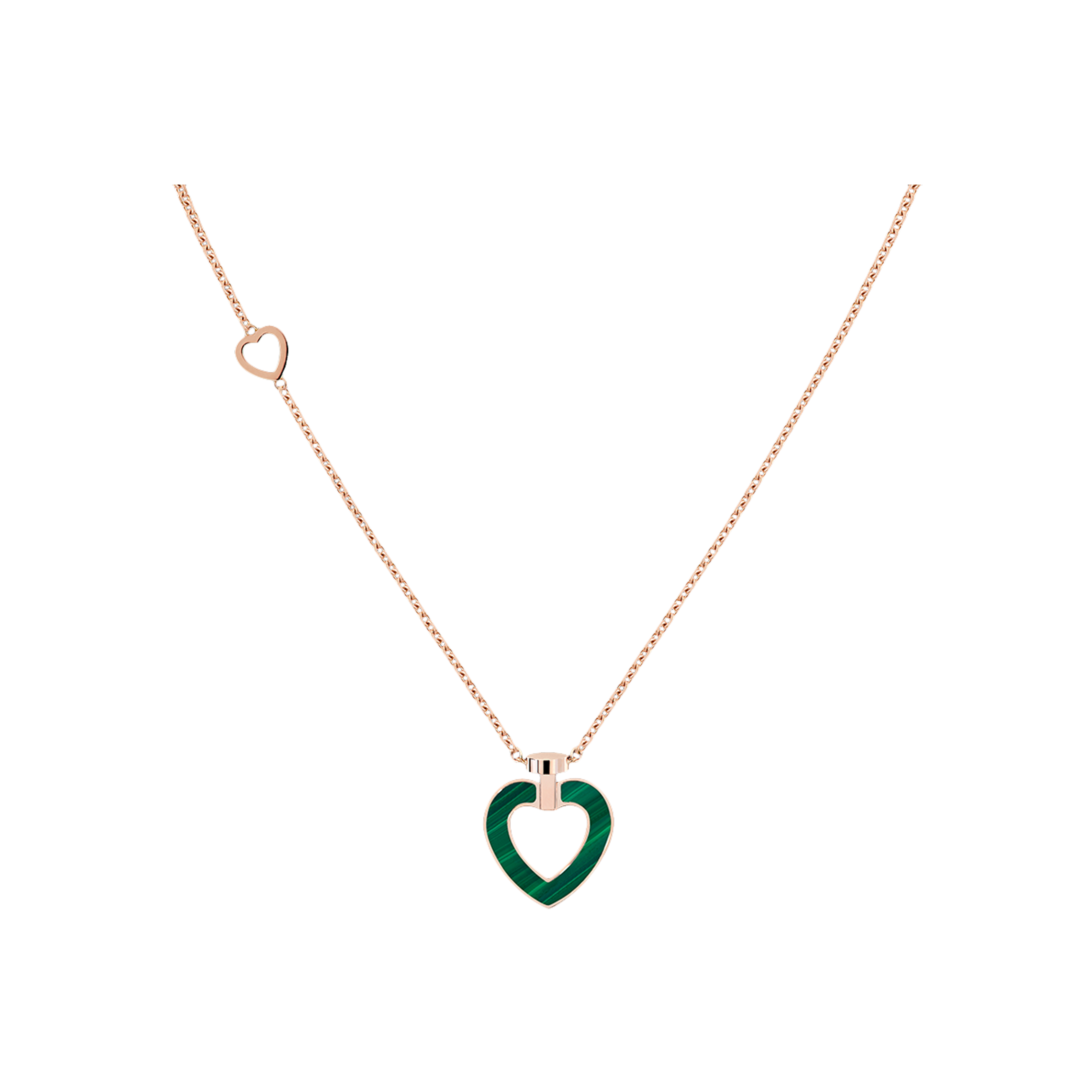 COLLANA PRETTY WOMAN IN ORO ROSA CON DIAMANTI, MADREPERLA E MALACHITE MODELLO PICCOLO - 7B0274 - 7B0274