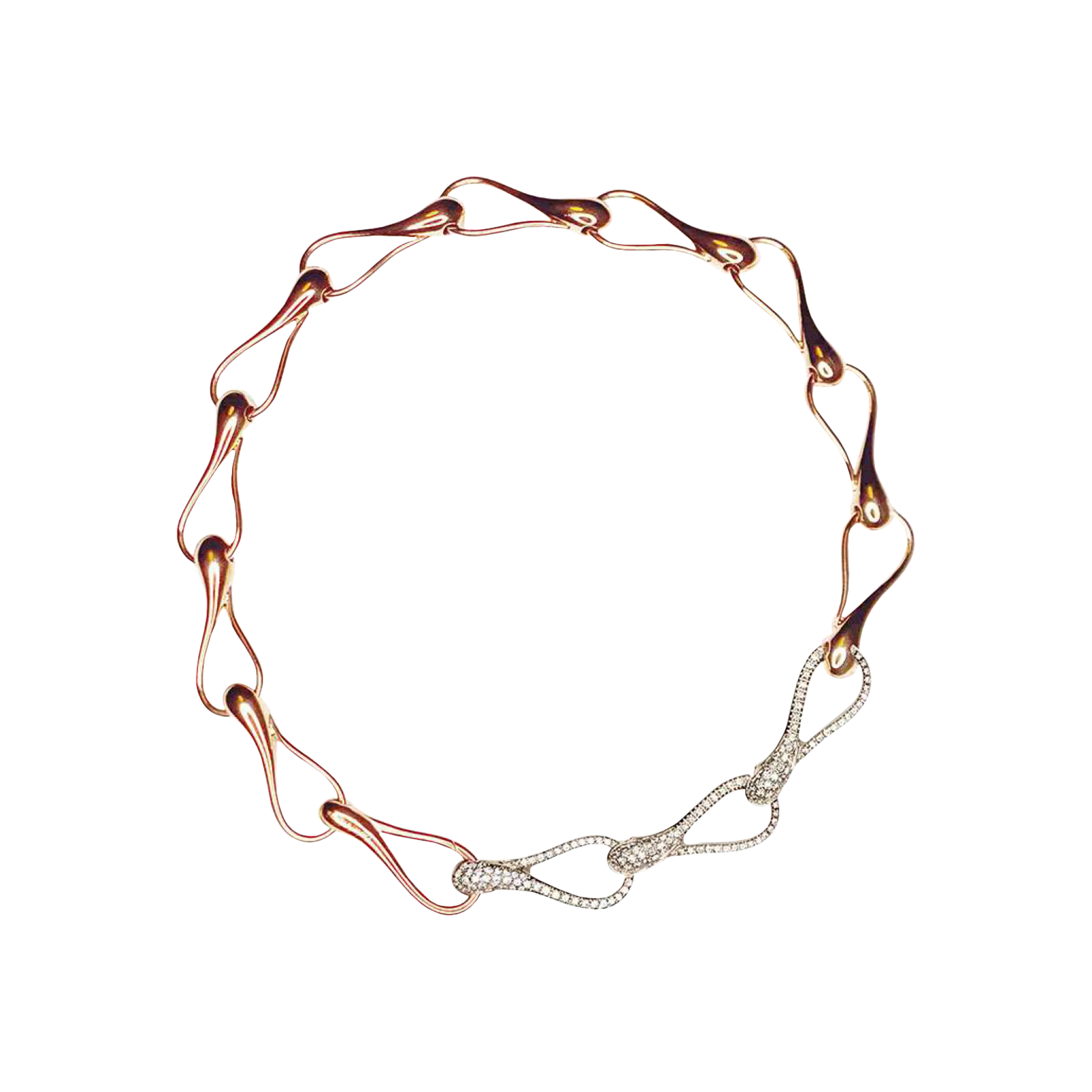 CHOCKER ELIKA IN ORO ROSA CON 3 ELEMENTI IN PAVÉ DI DIAMANTI BIANCHI - DEK26CARBDI - DEK26CARBDI