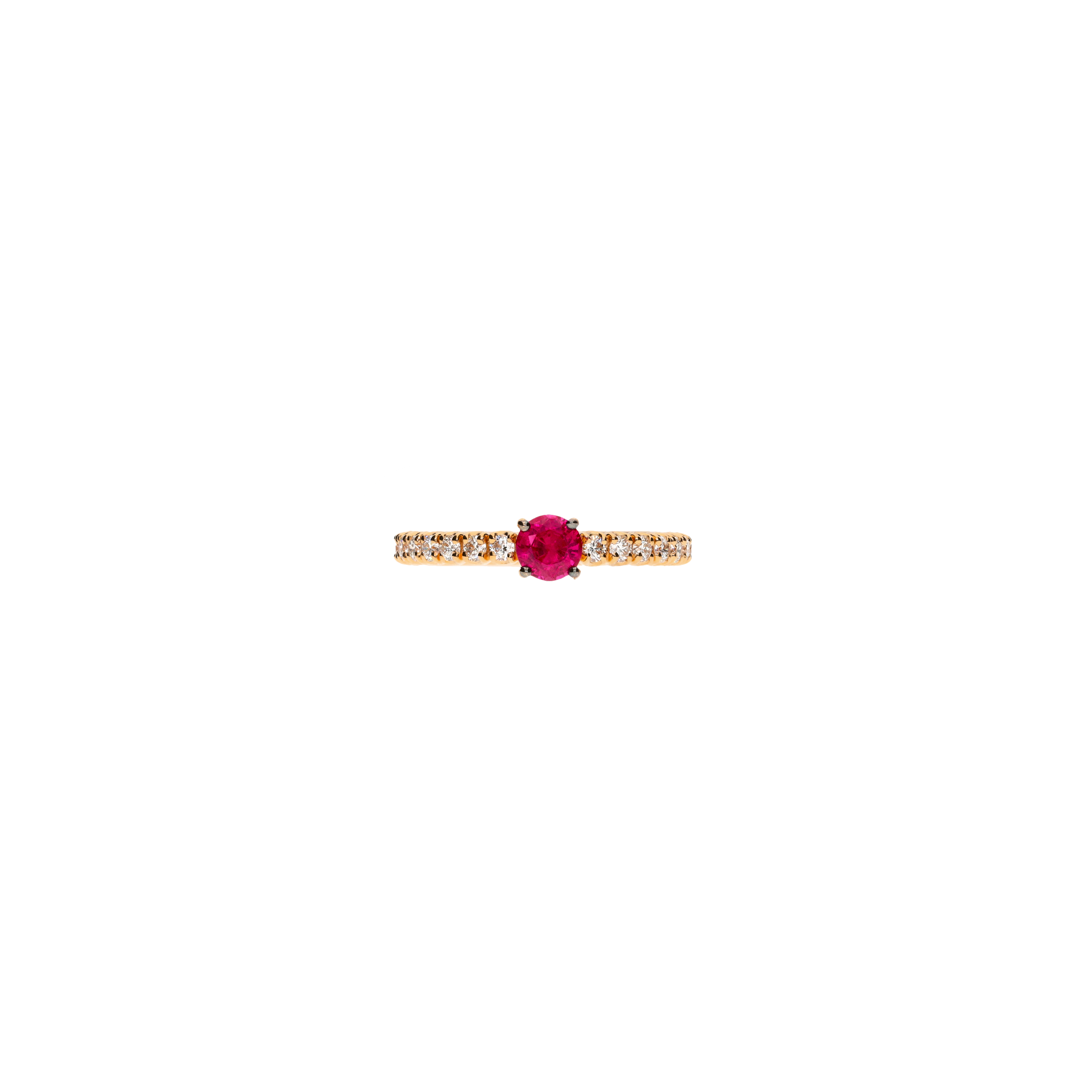 ANELLO IN ORO ROSA CON RUBINO E  DIAMANTI - FA1141R007001