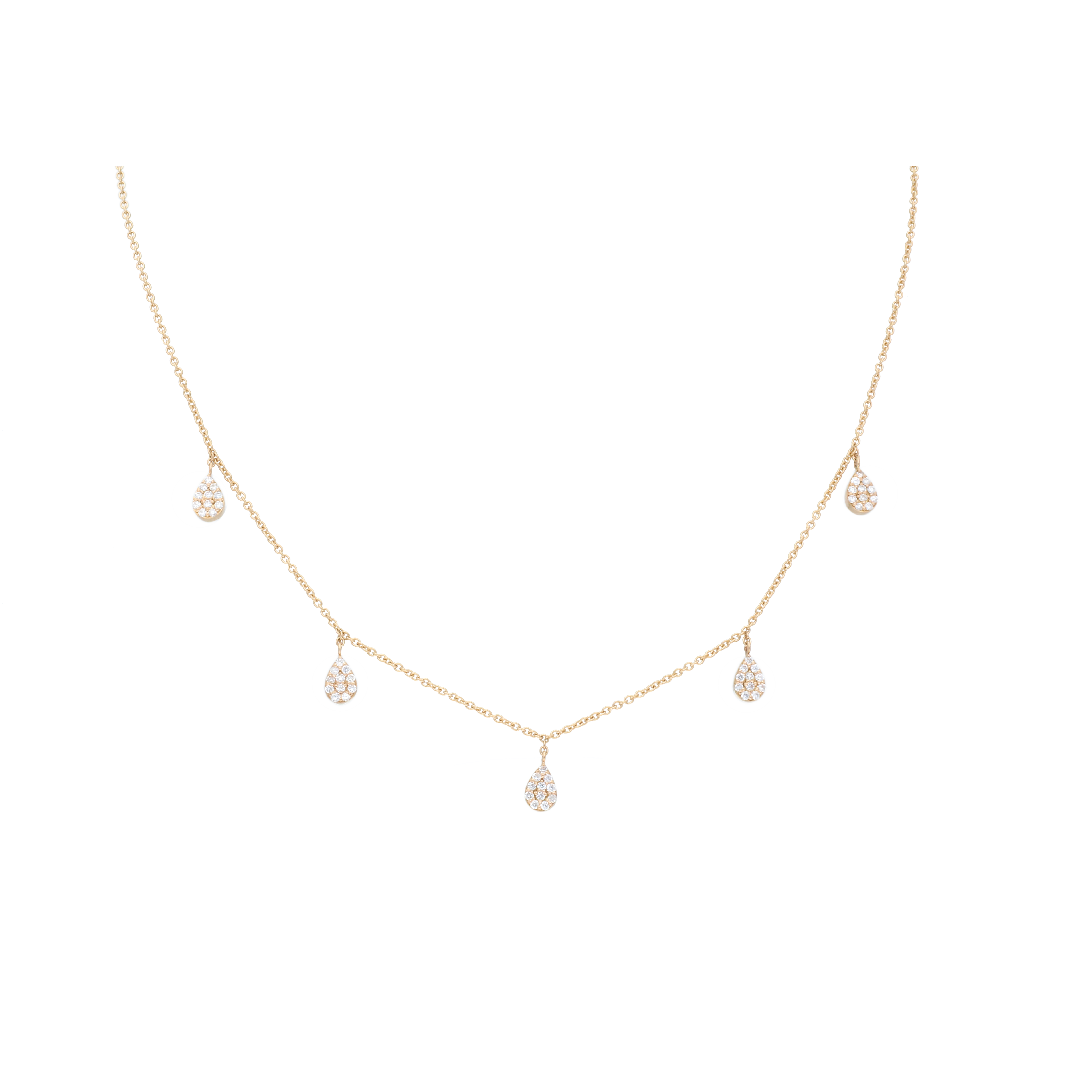 Collana charms in oro rosa e diamanti bianchi