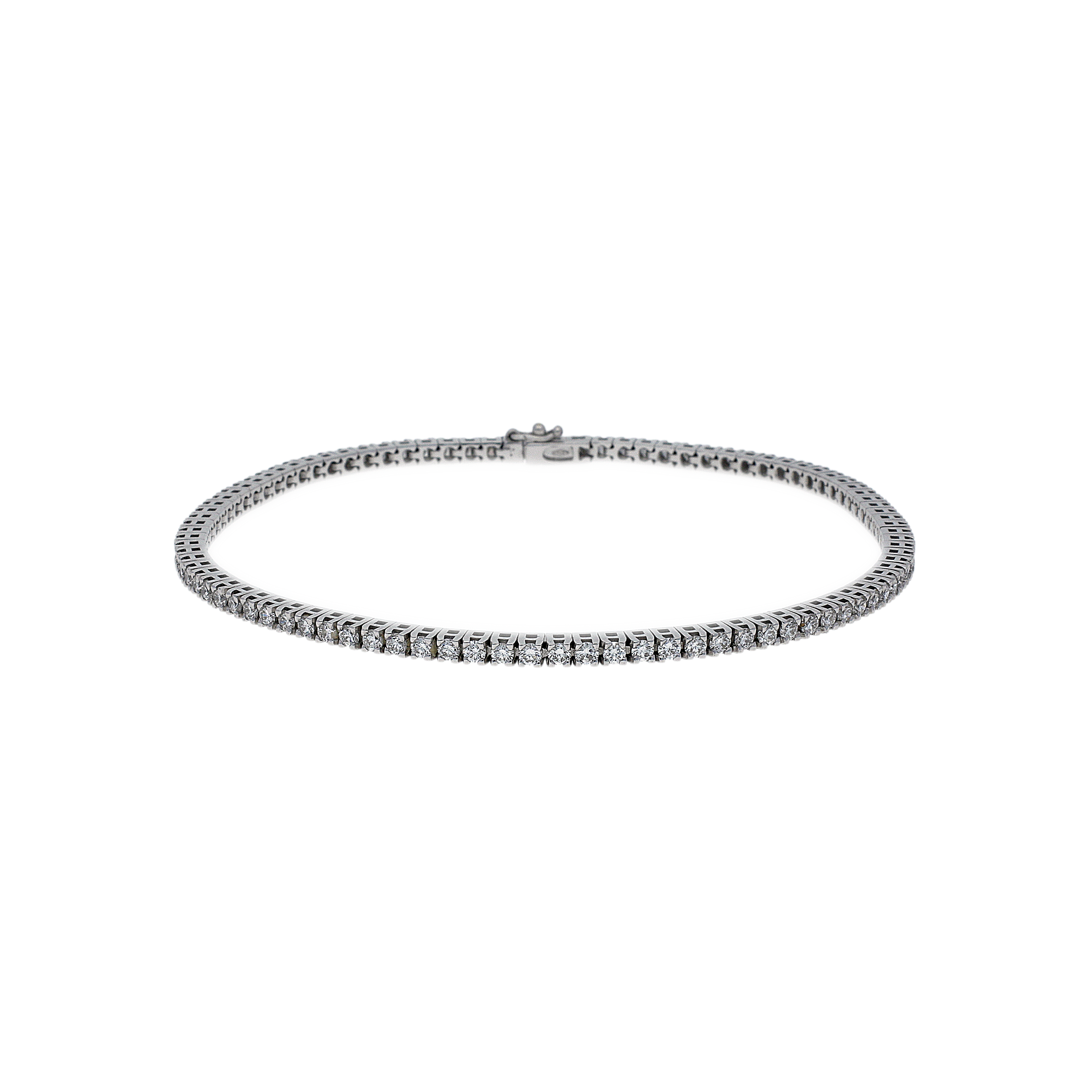 Bracciale tennis in oro bianco 18 carati e diamanti bianchi taglio brillante - C0BR421