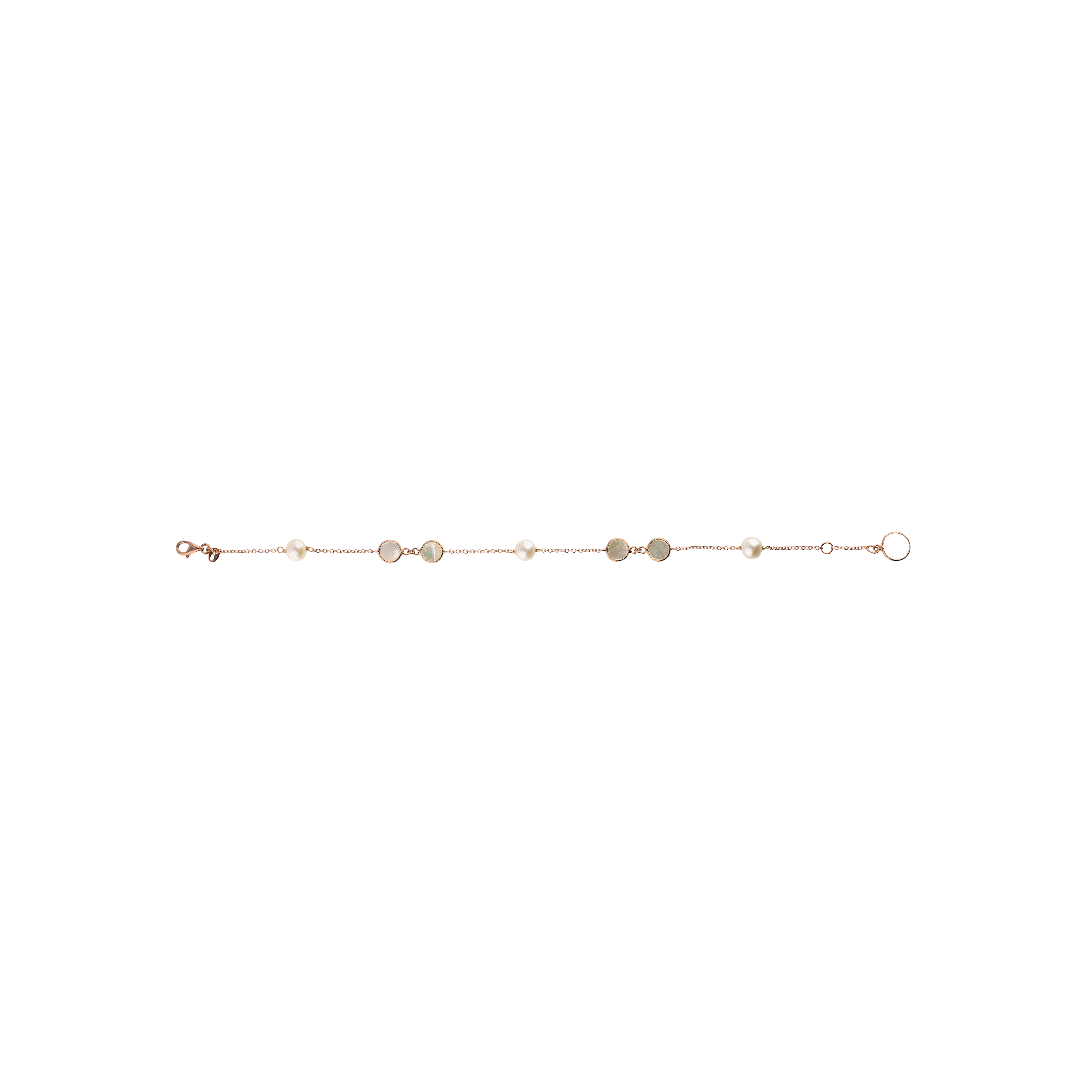 BRACCIALE IN ORO ROSA CON PERLE E MADREPERLA - 0008038BP0