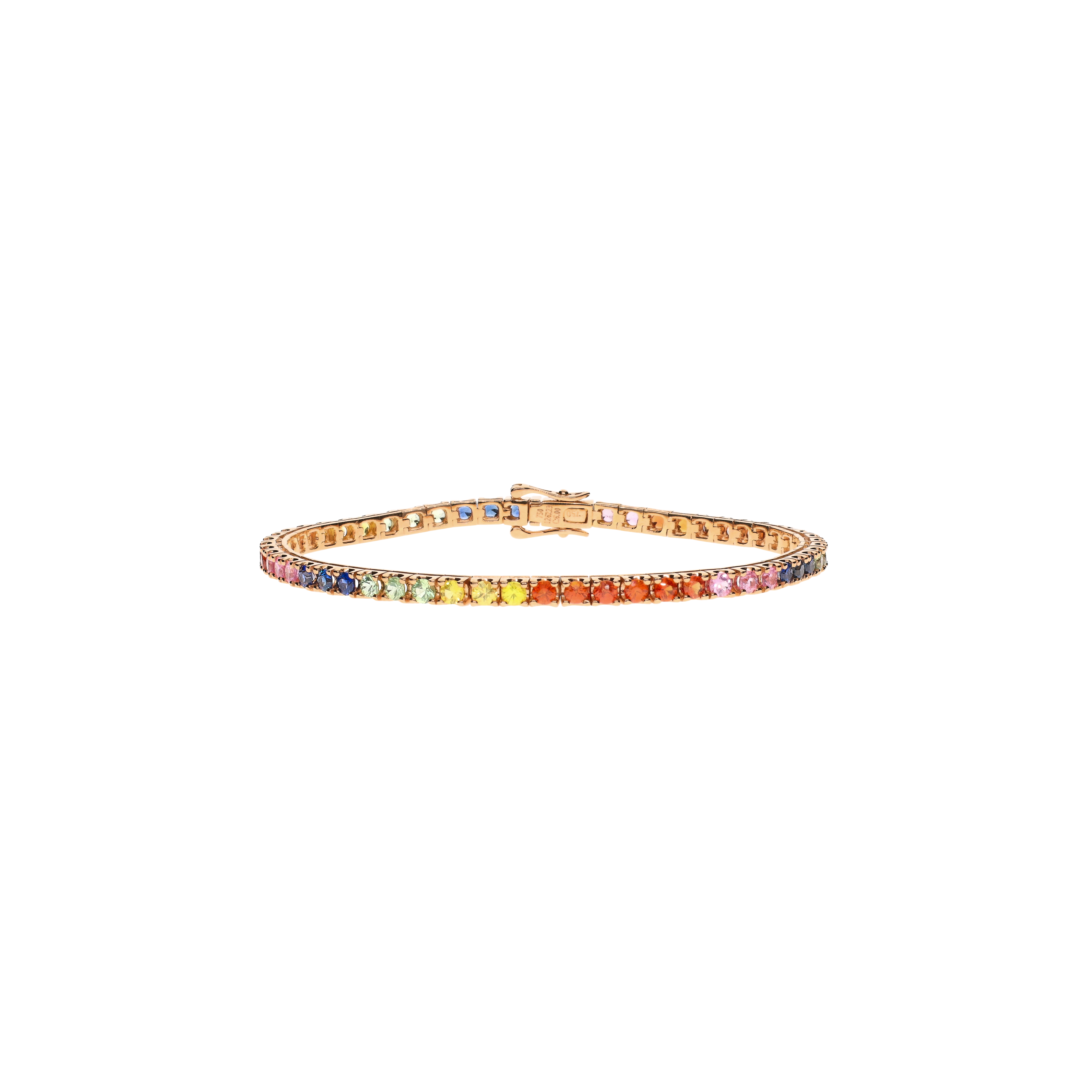 BRACCIALE TENNIS RAINBOW IN ORO ROSA CON ZAFFIRI MULTICOLOR - AB02314/MCS