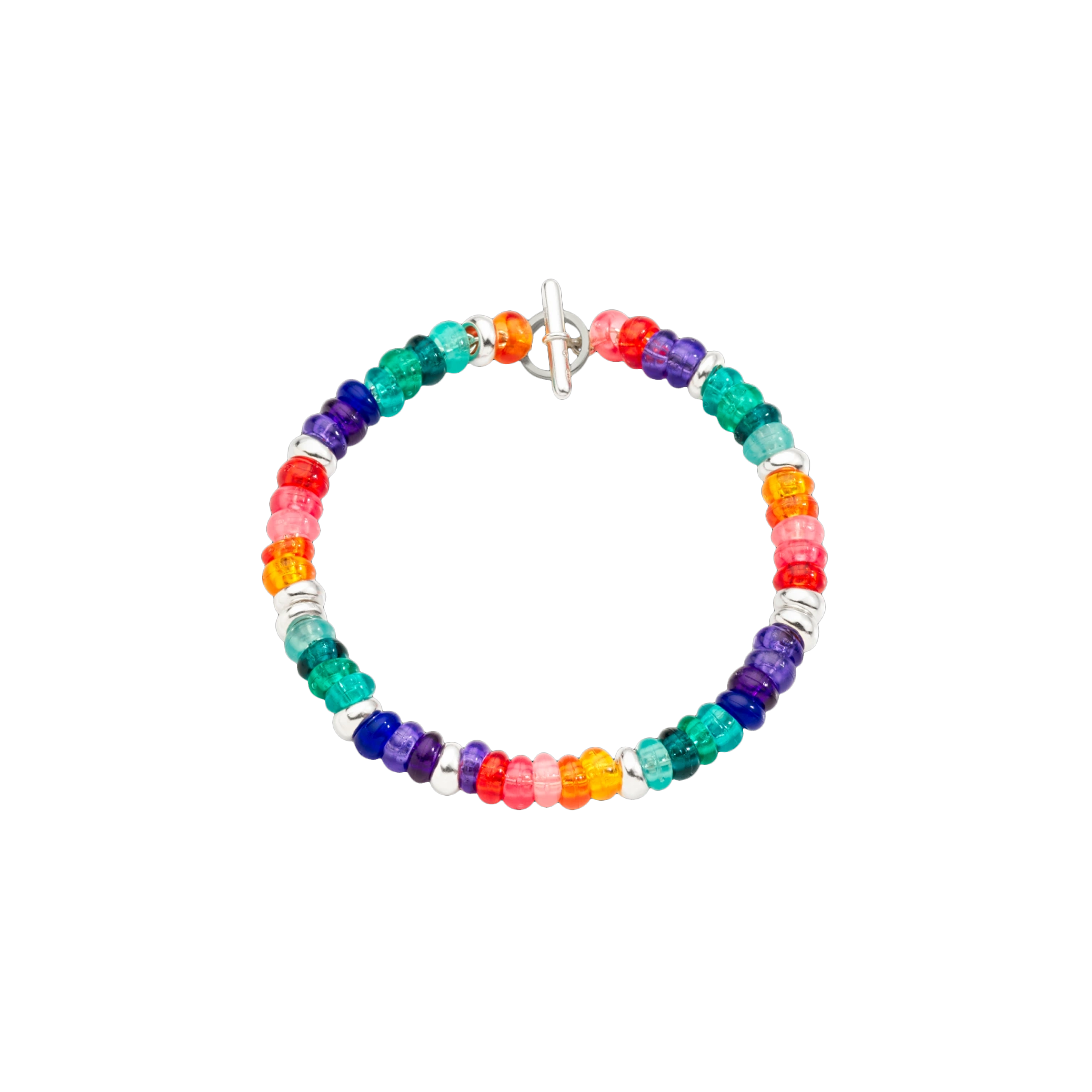 DODO RONDELLE - BRACCIALE RONDELLE IN ARGENTO E PLASTICA ARCOBALENO RICICLATA  LIMITED EDITION - DBC2004RONDERN0AG - DBC2004RONDERN0AG