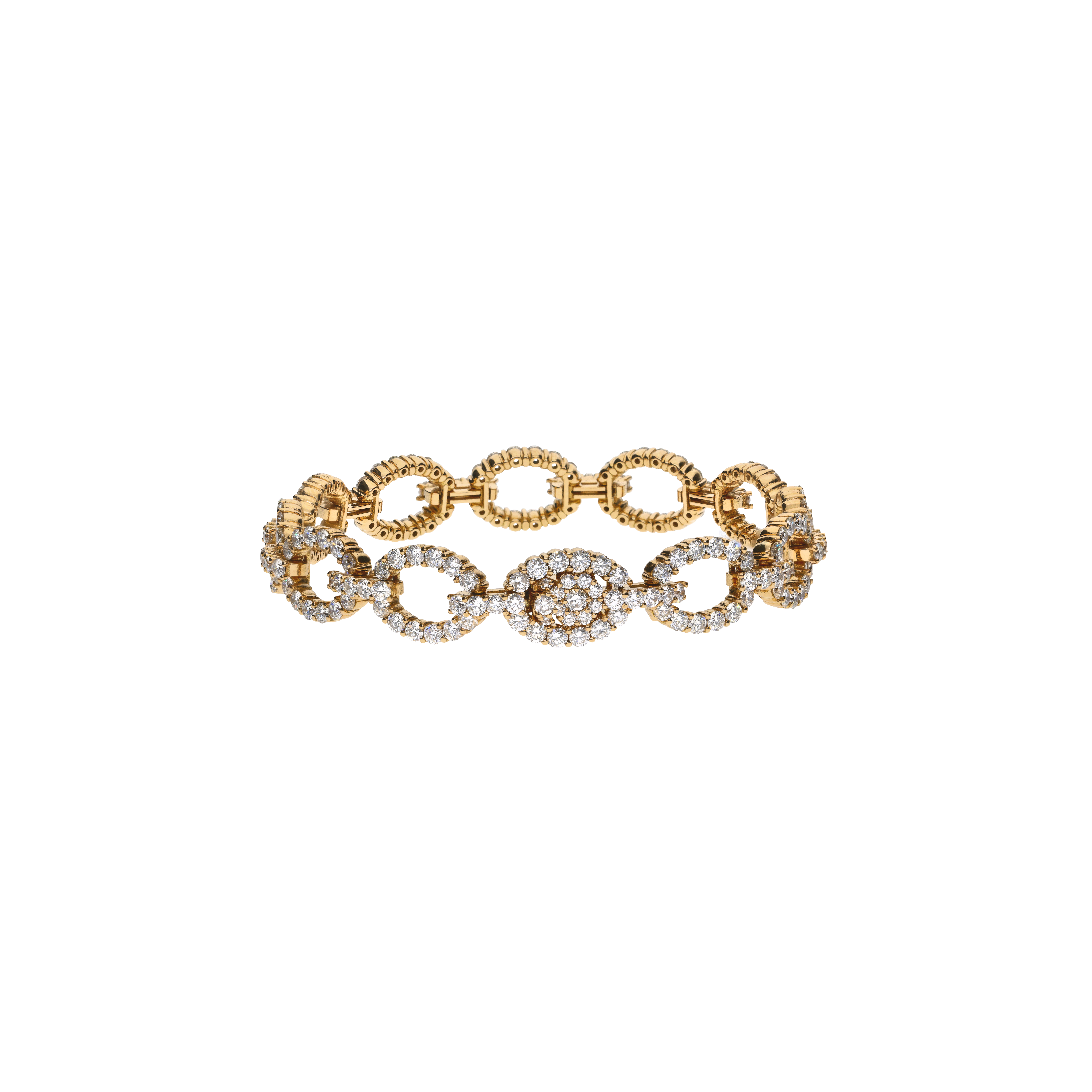 BRACCIALE SEMIRIGIDO IN ORO ROSA CON PAVÉ DI DIAMANTI - 1PU1482123/1