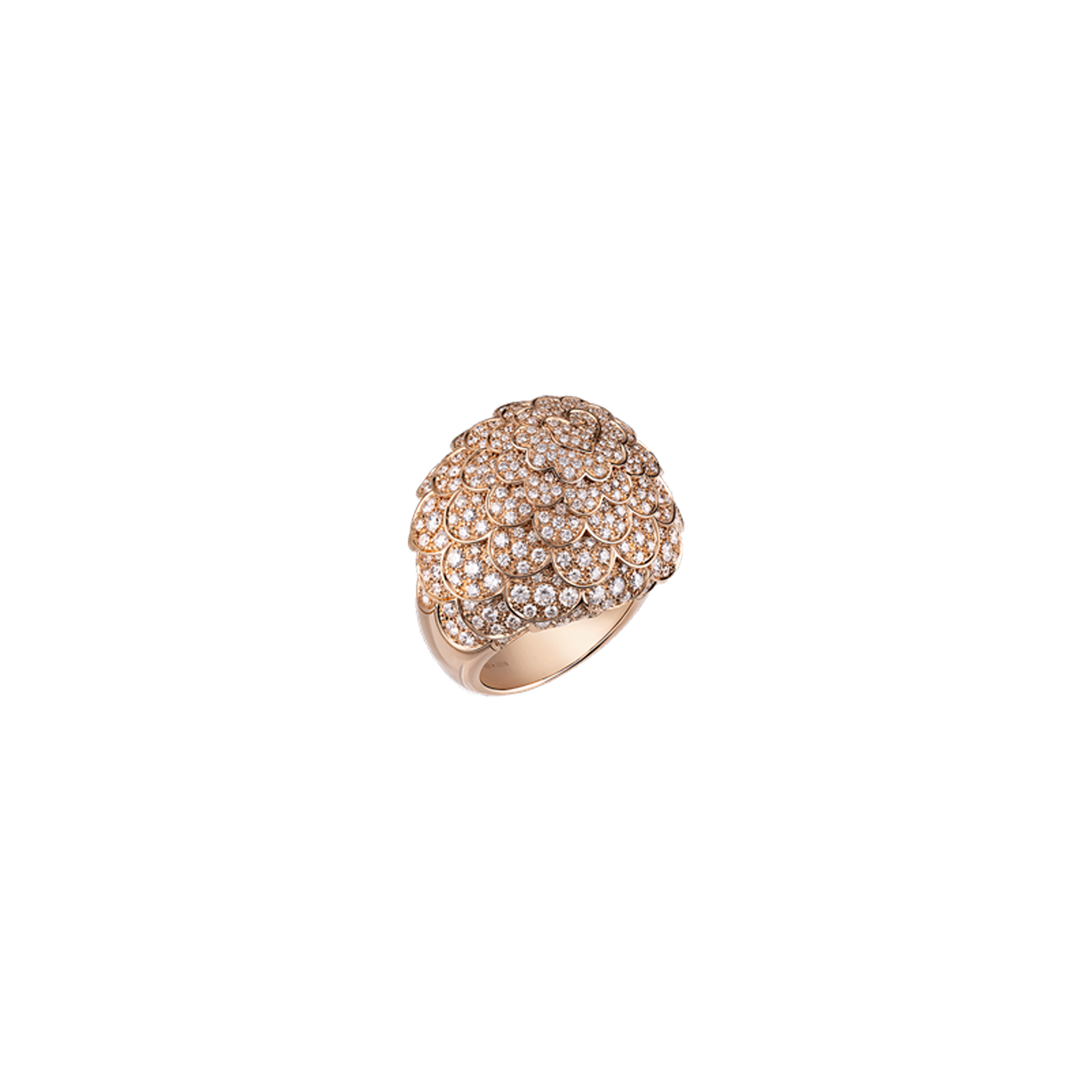 ANELLO PAILLETTES IN ORO ROSA CON PAVE' DI DIAMANTI - 41597 - 41597