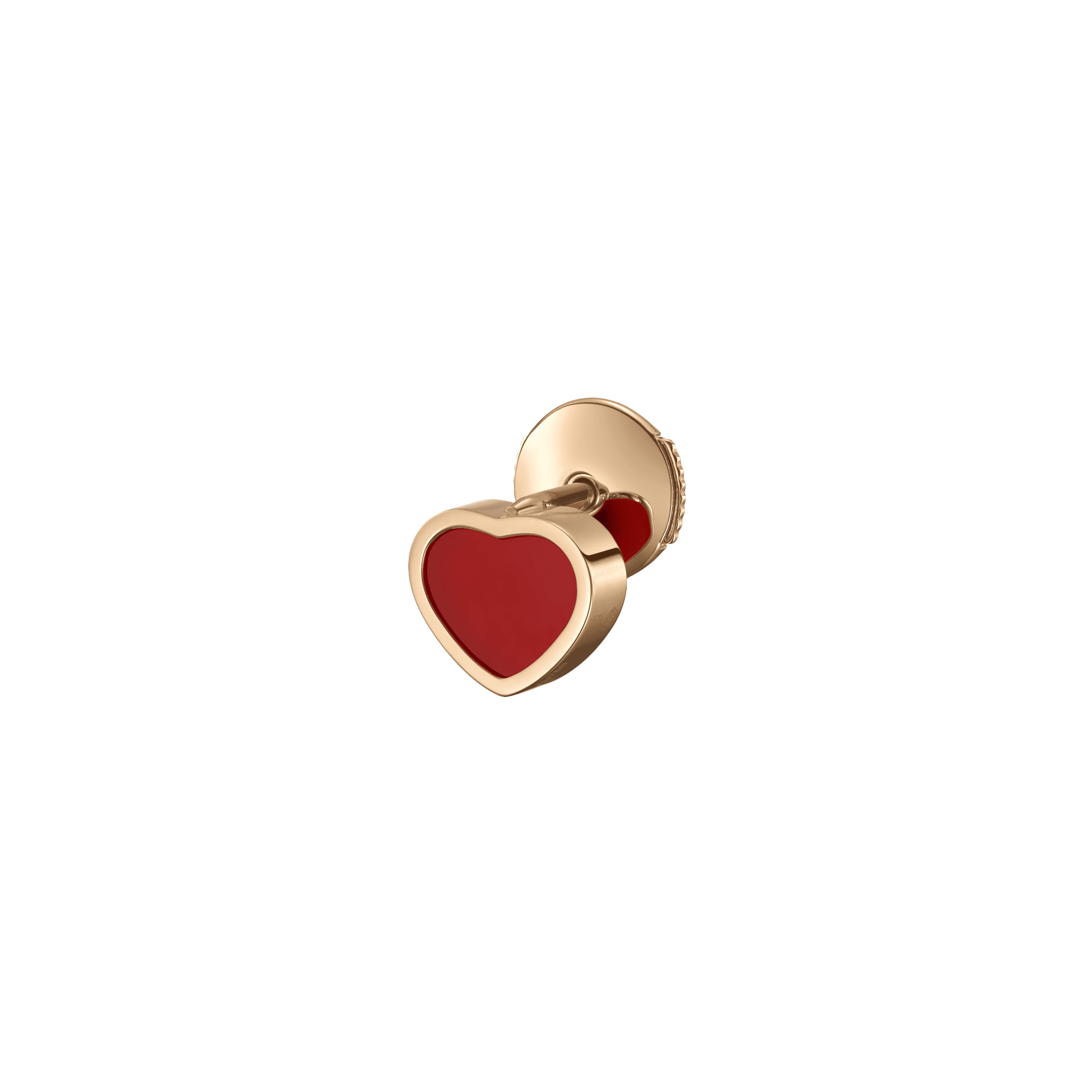 CHOPARD - ORECCHINO SINGOLO MY HAPPY HEARTS IN ORO ROSA ETICO, CORNIOLA - 83A086-5802 - 83A086-5802