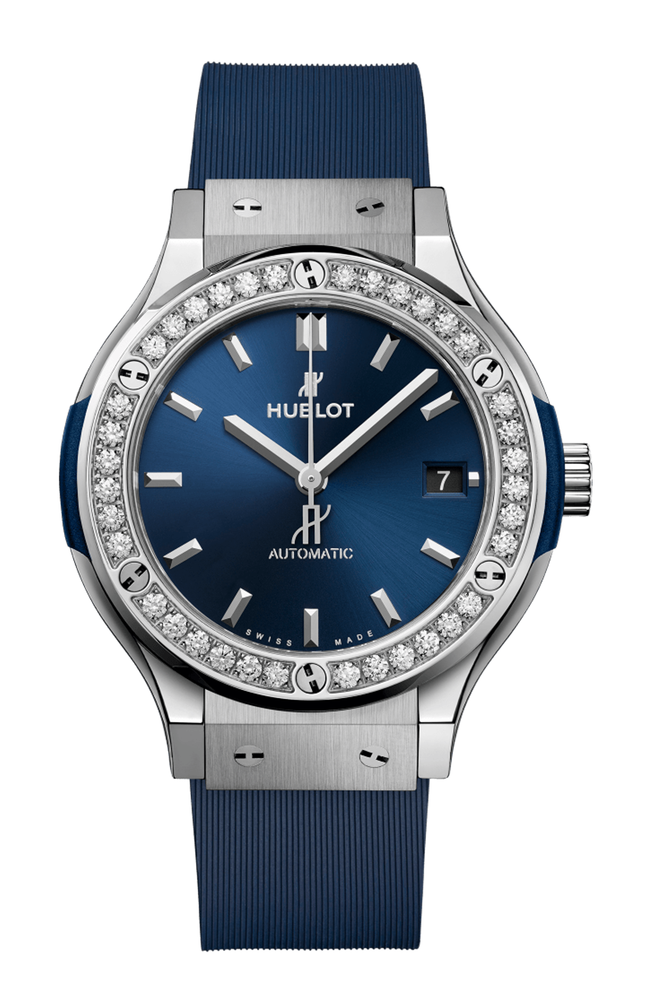 CLASSIC FUSION TITANIUM BLUE DIAMONDS 38 MM - 565.NX.7170.RX.1204