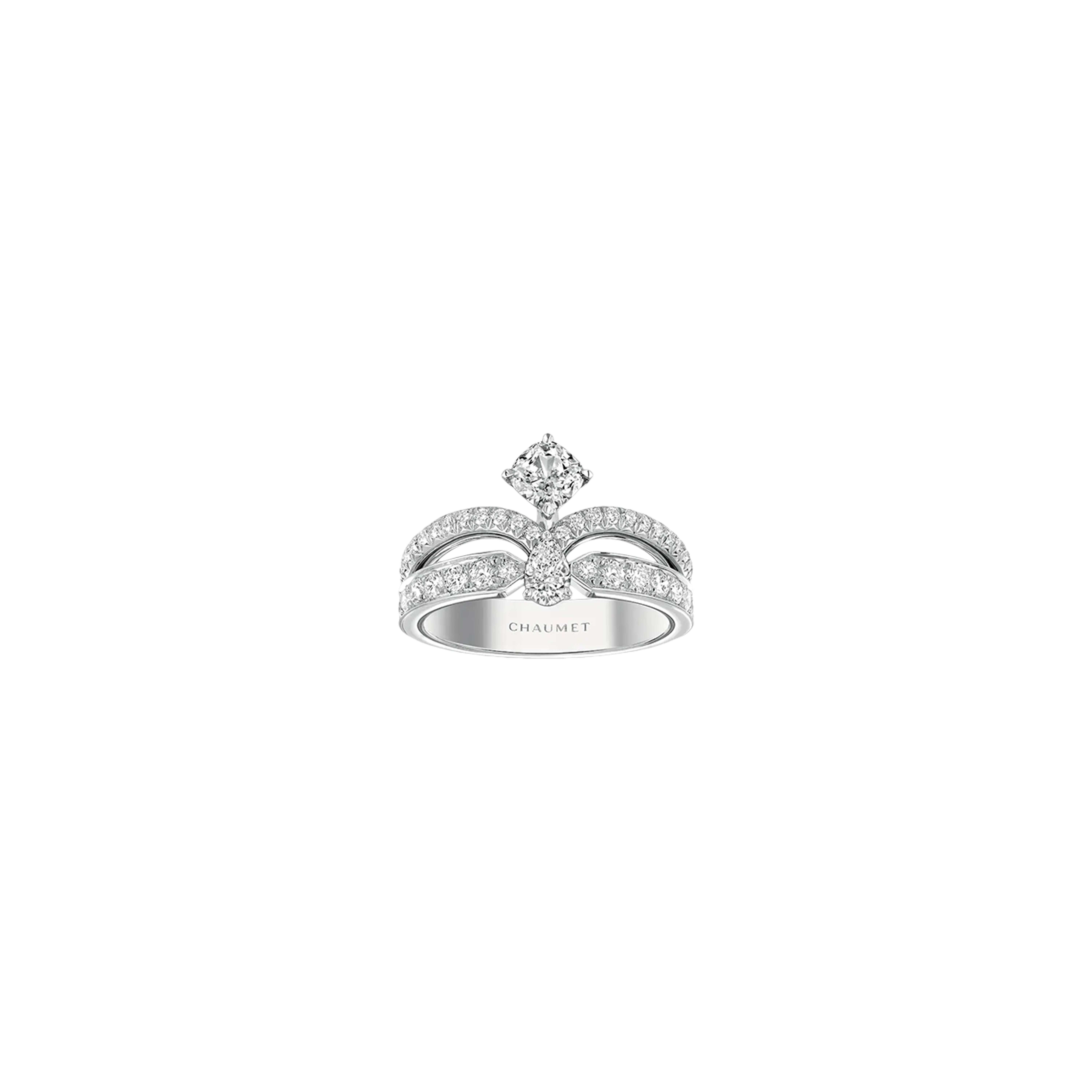 CHAUMET - ANELLO SOLITARIO JOSÉPHINE ÉCLAT FLORAL IN PLATINO CON DIAMANTI - J3MG00 - J3MQ00