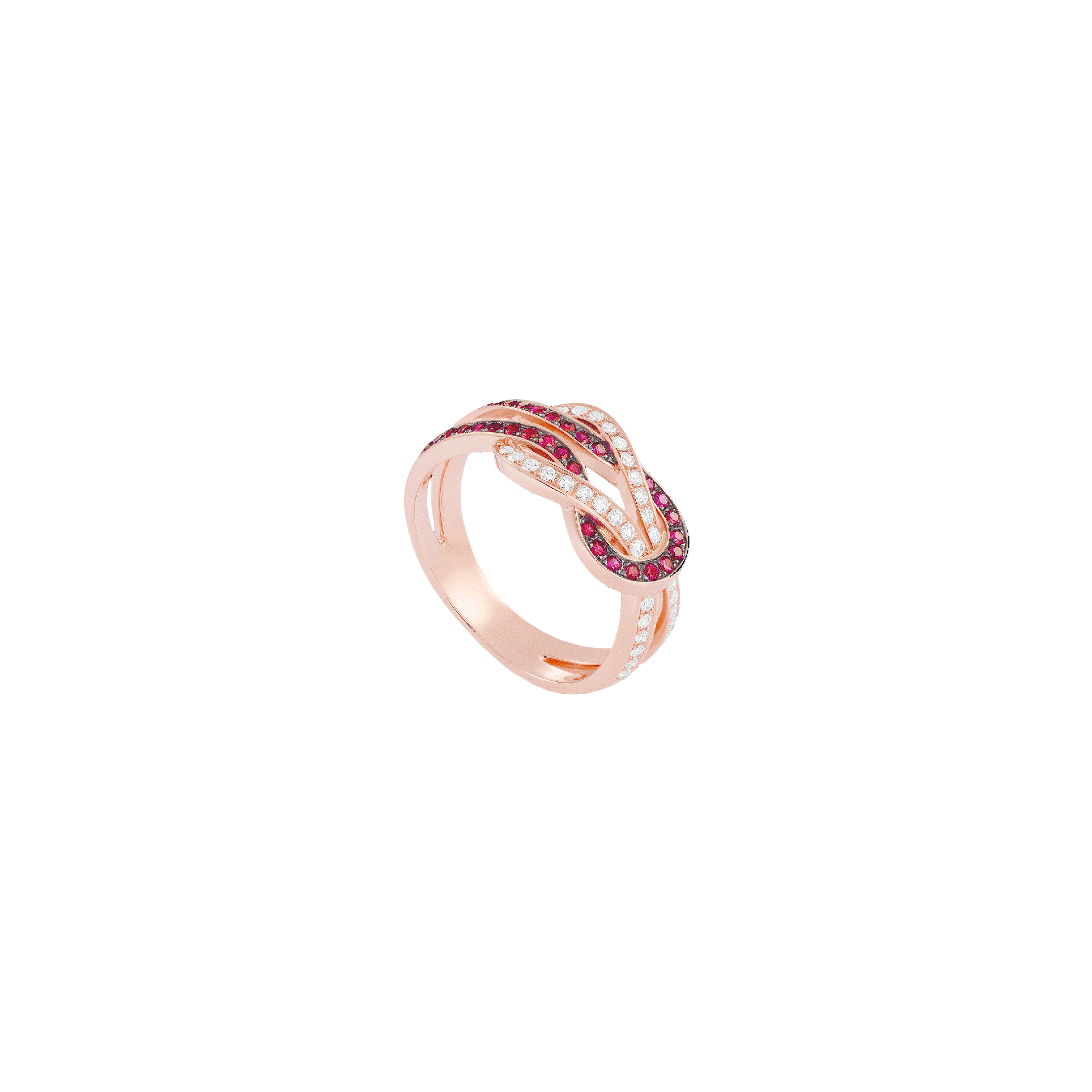 ANELLO CHANCE INFINIE MODELLO MEDIO IN ORO ROSA CON DIAMANTI E RUBINI - 4B0899 - 4B0899