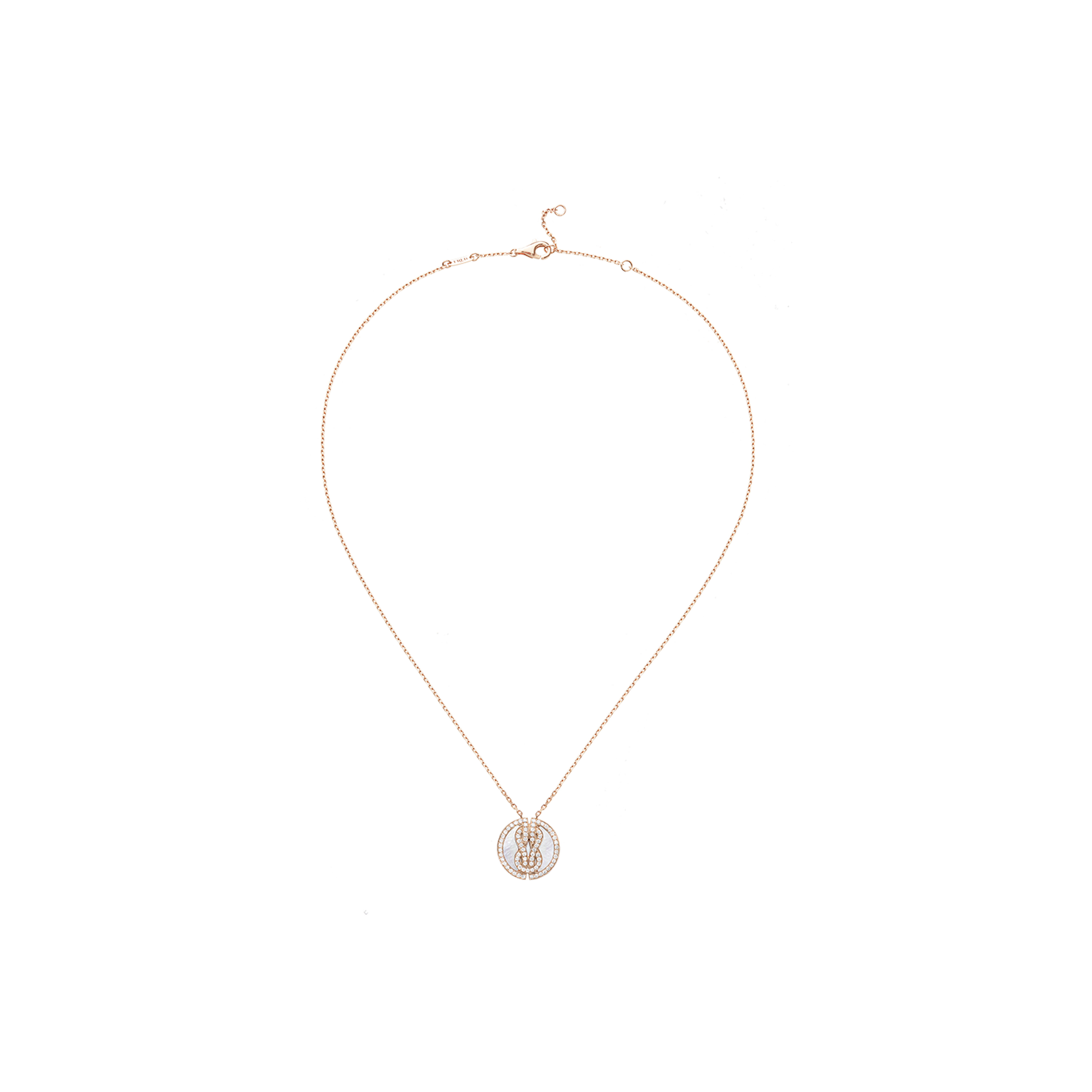 COLLANA CHANCE INFINIE LUCKY MEDALS IN ORO ROSA CON DIAMANTI E MADREPERLA - 7B0268 - 7B0268