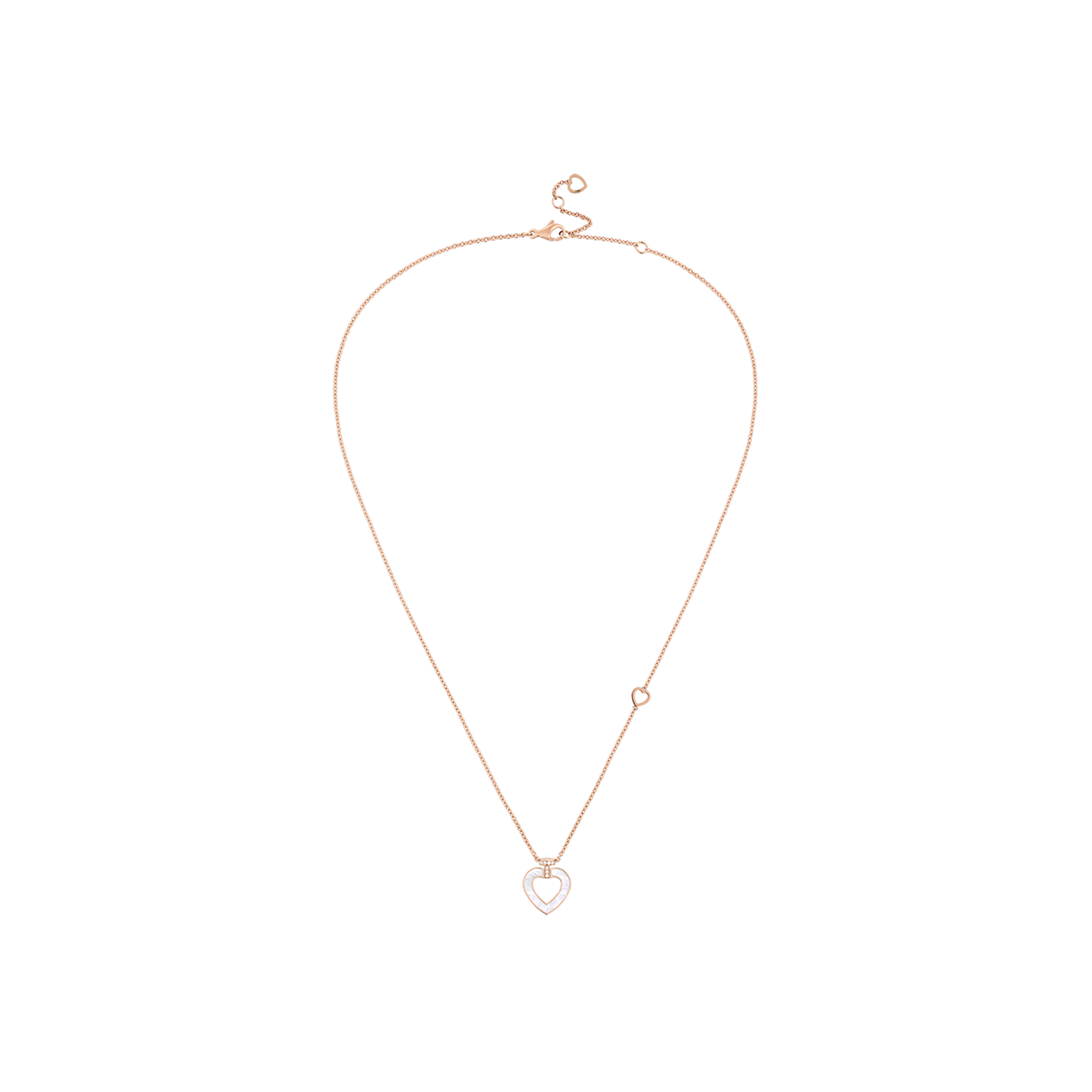 COLLANA CHANCE INFINIE LUCKY MEDALS MODELLO PICCOLO IN ORO ROSA E DIAMANTI CON ONICE E MADREPERLA - 7B0275 - 7B0275