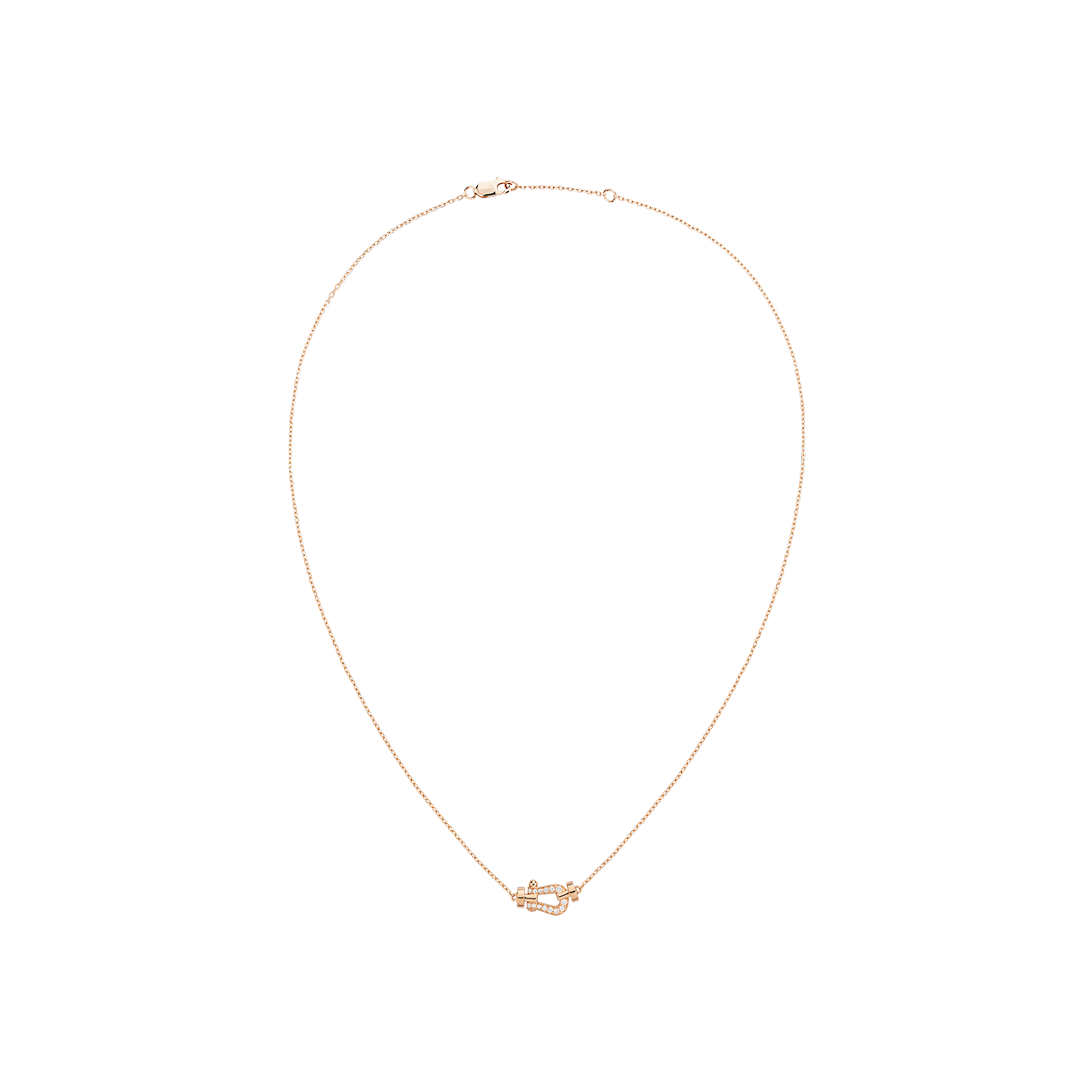 COLLANA FORCE 10 MODELLO PICCOLO IN ORO ROSA CON DIAMANTI  - 7B0280 - 7B0280