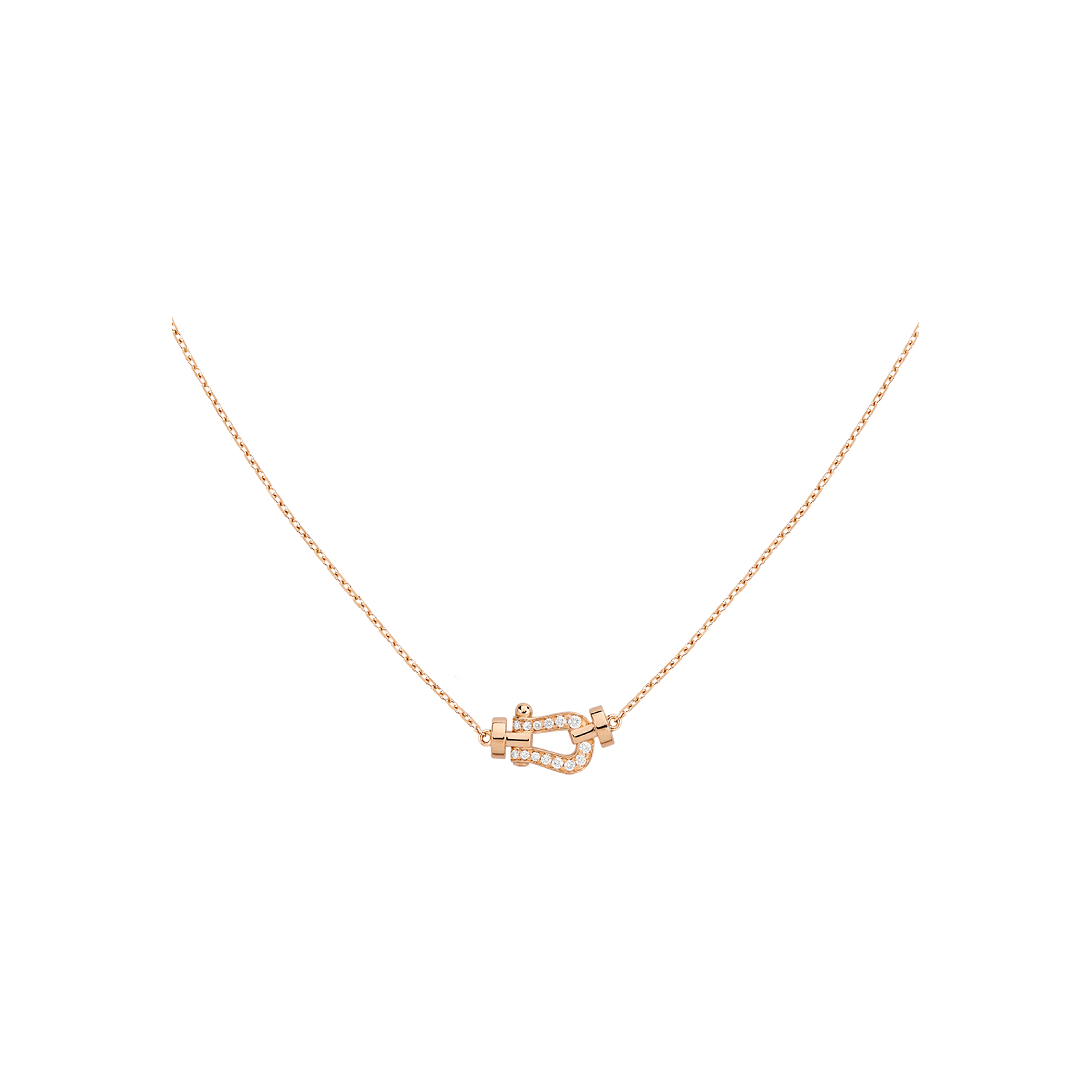 COLLANA FORCE 10 MODELLO PICCOLO IN ORO ROSA CON DIAMANTI  - 7B0280 - 7B0280