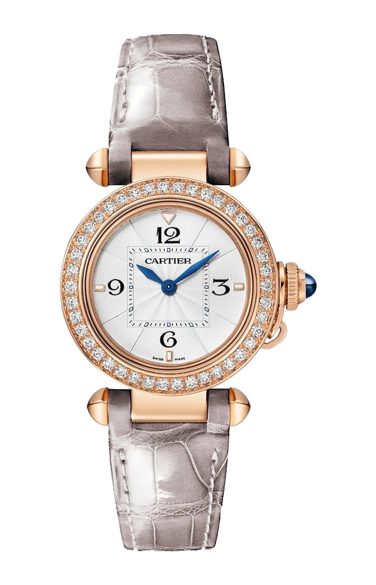 PASHA DE CARTIER, 30 MM, QUARZO, ORO ROSA, DIAMANTI, 2 CINTURINI INTERCAMBIABILI IN PELLE - WJPA0017