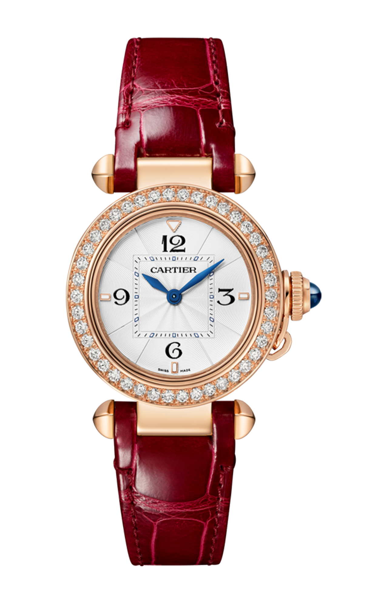 PASHA DE CARTIER, 30 MM, QUARZO, ORO ROSA, DIAMANTI, 2 CINTURINI INTERCAMBIABILI IN PELLE - WJPA0017