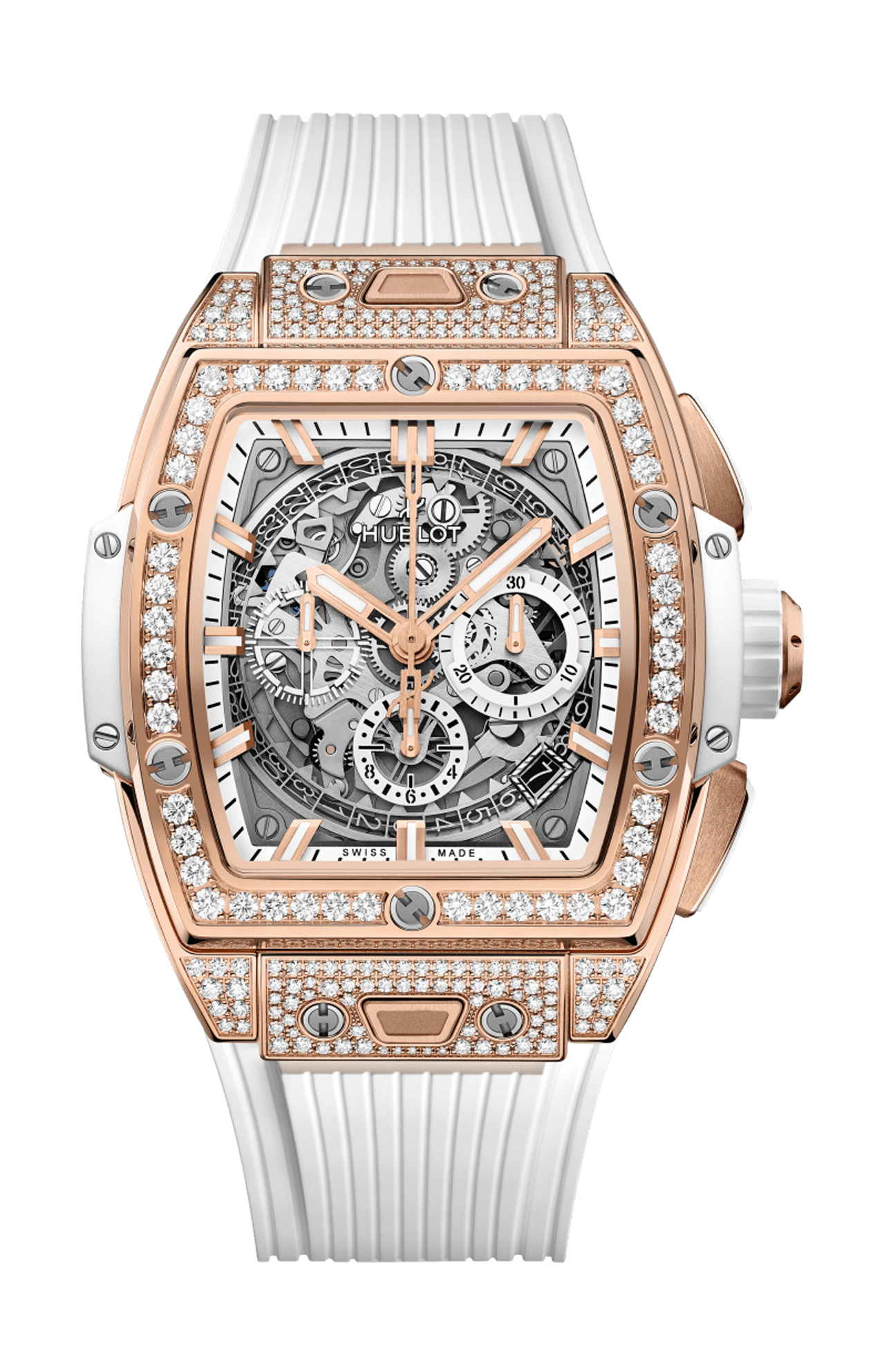 SPIRIT OF BIG BANG KING GOLD WHITE PAVÉ 42 MM - 642.OE.2010.RW.1604