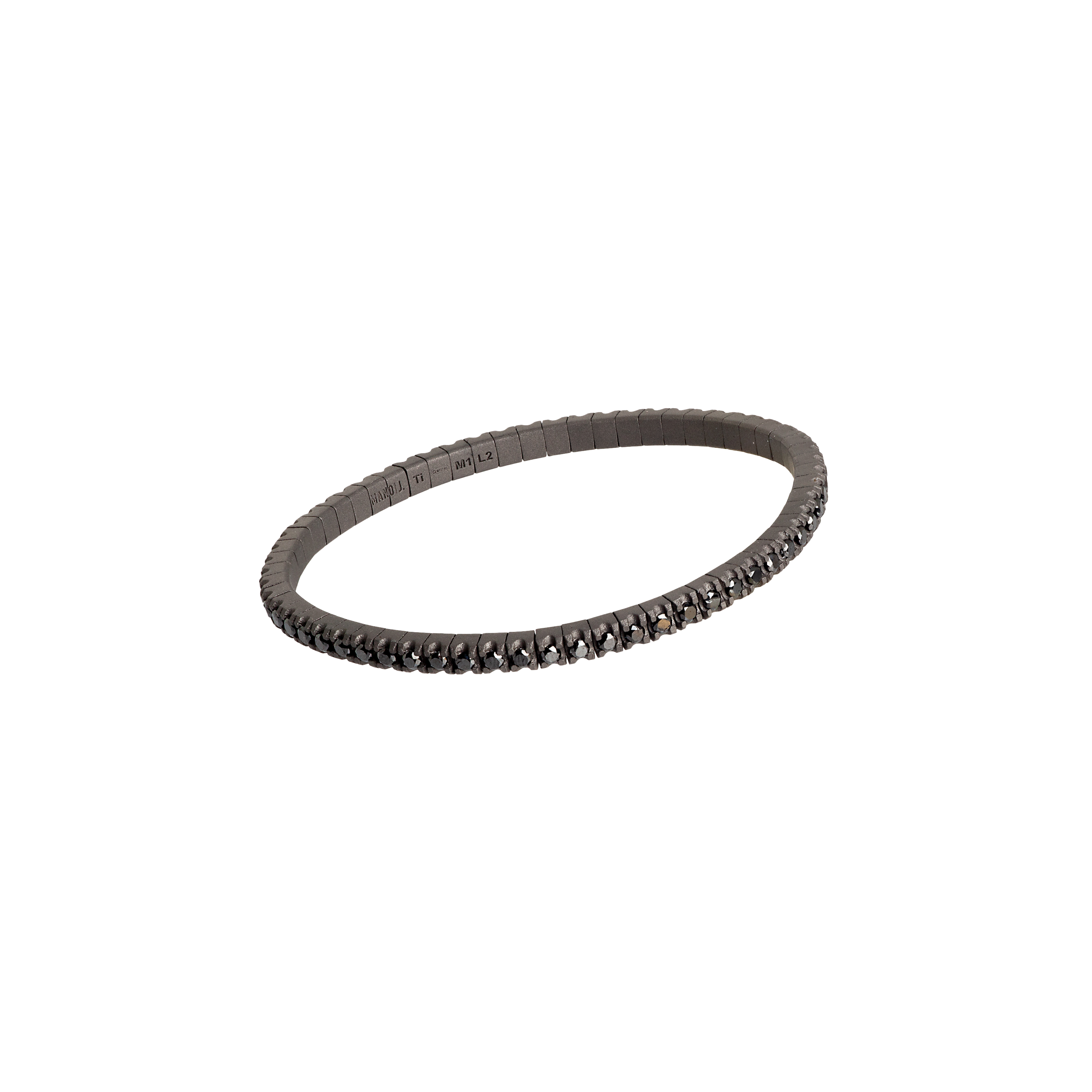 BRACCIALE TENNIS UOMO ELASTICA IN TITANIO SABBIATO E DIAMANTI BLACK - TENBRTBBR3PT - TENBRTBBR3PT