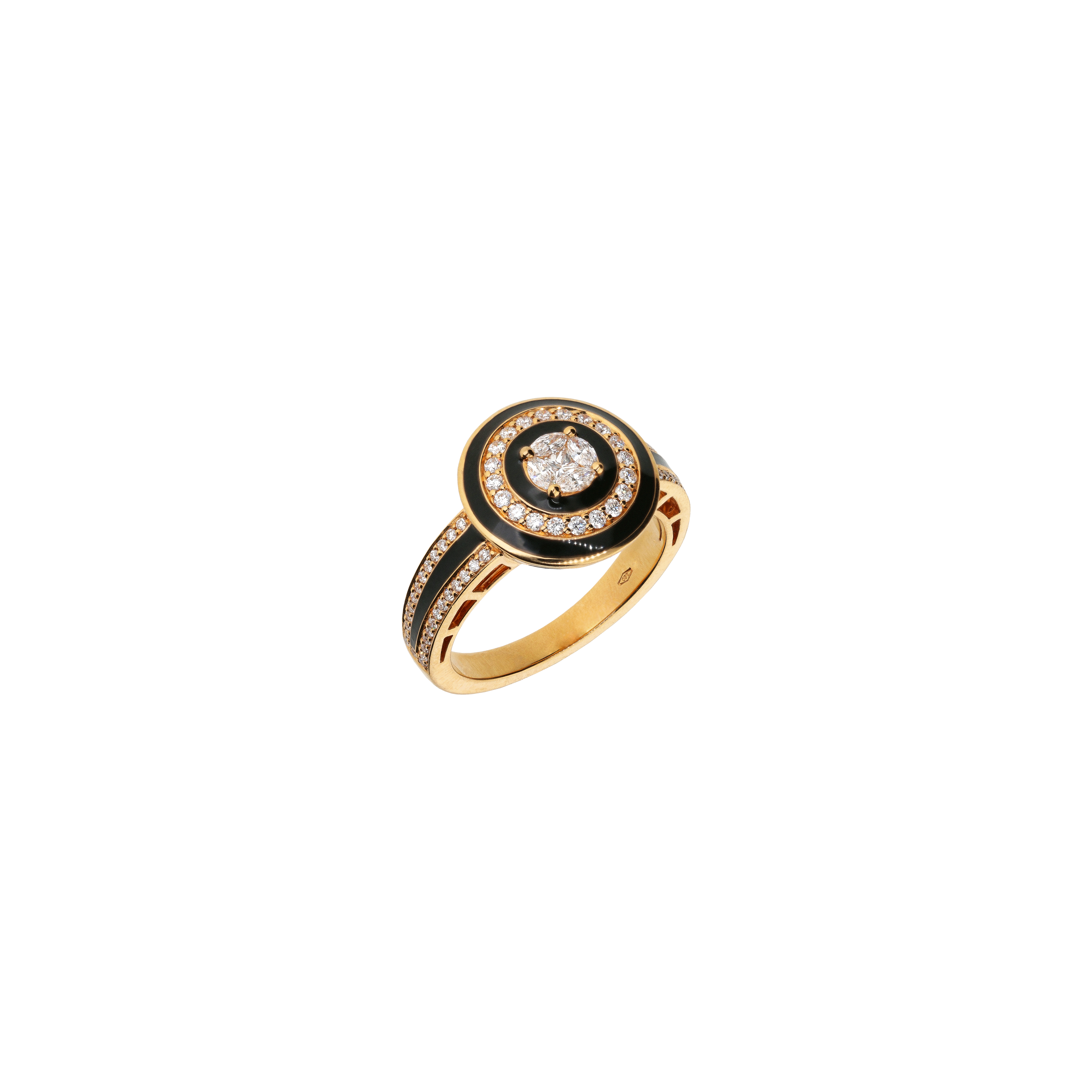 ANELLO IN ORO ROSA CON DIAMANTI E ONICE - VR27781DEBKP