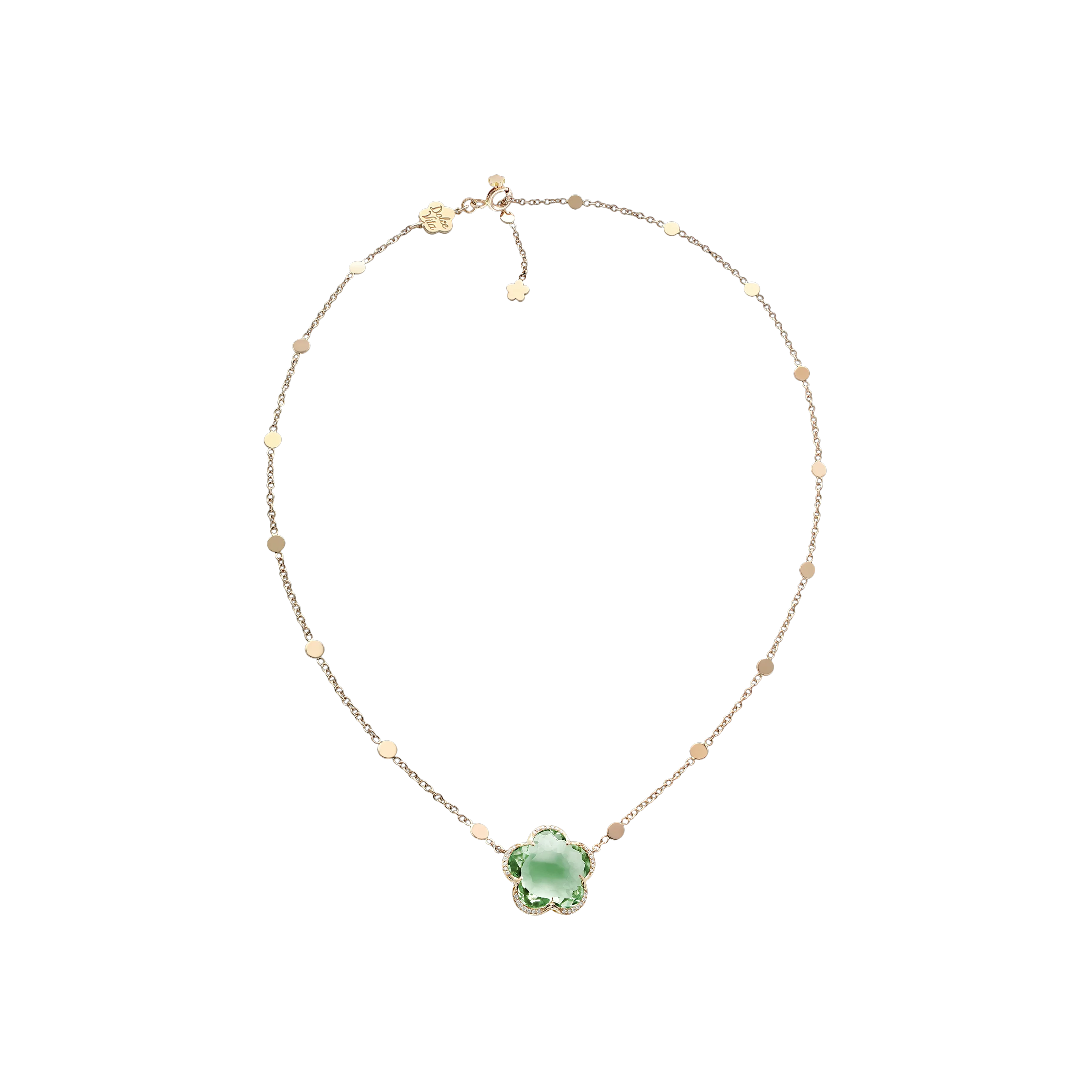 COLLANA BON TON DOLCE VITA IN ORO ROSA CON PRASIOLITE E DIAMANTI - 16267R - 16267R