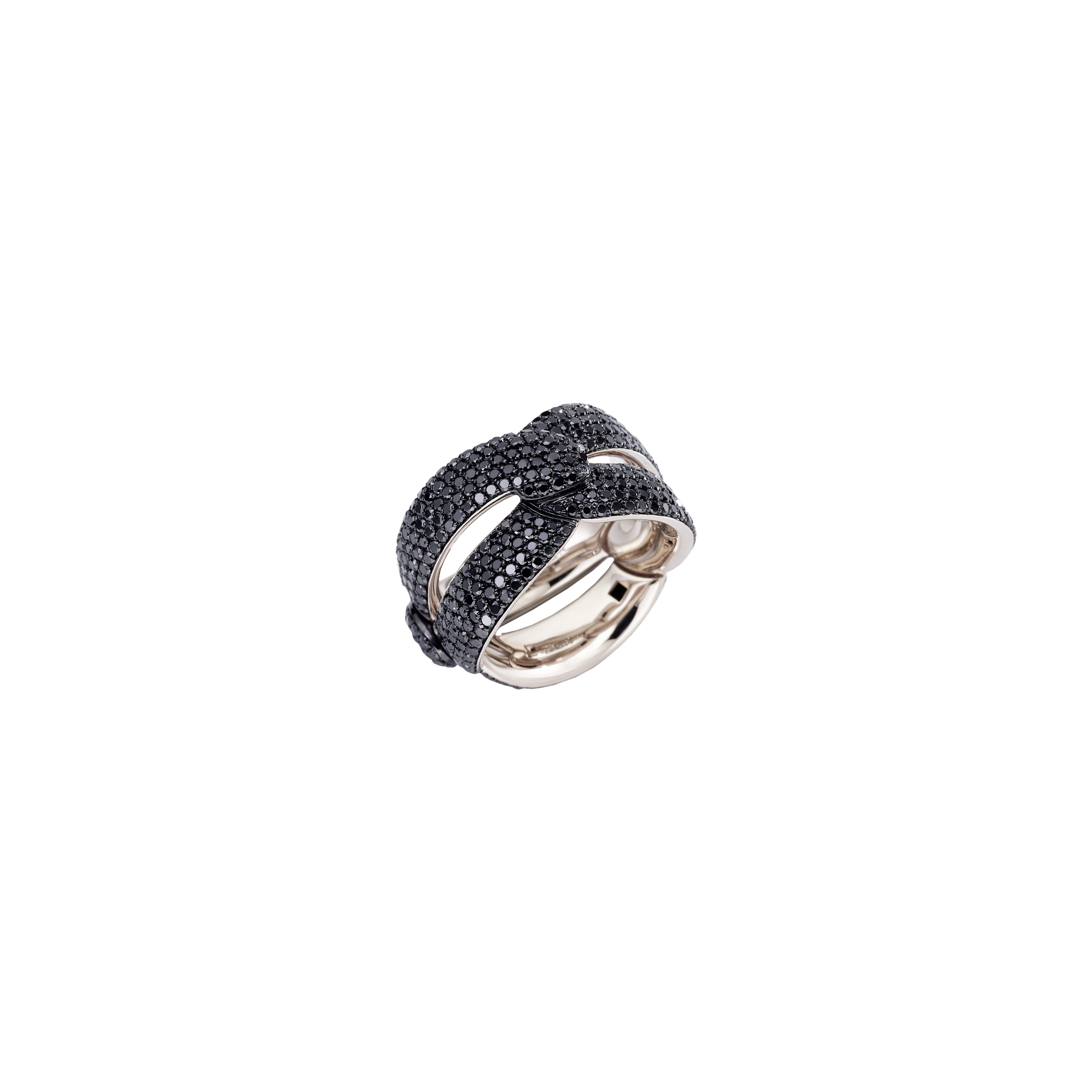 ANELLO OLIMPIA IN ORO BIANCO E DIAMANTI NERI - MG1606A051