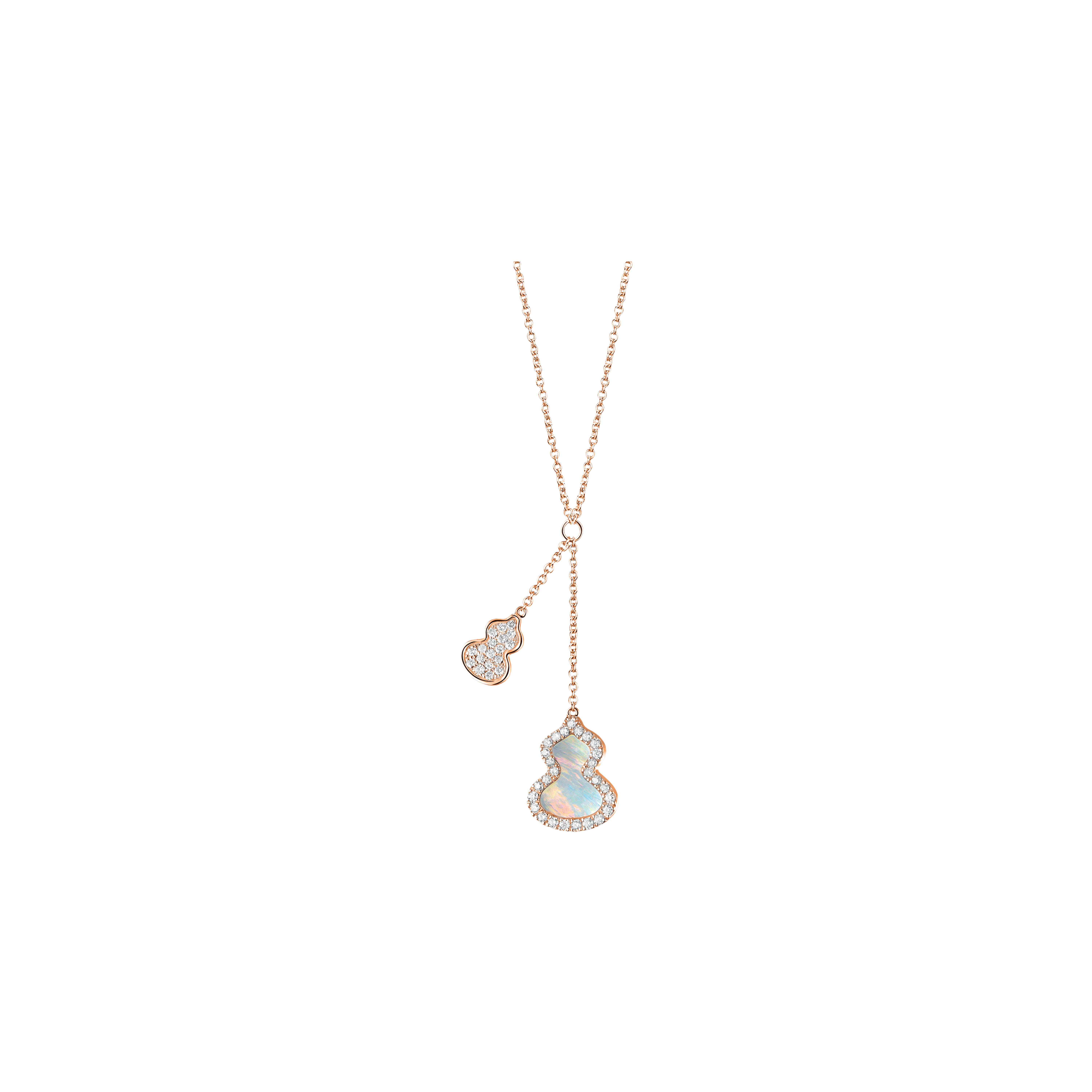 COLLANA PETITE WULU IN ORO ROSA CON DIAMANTI E MADREPERLA - WUNPT8BRGMP