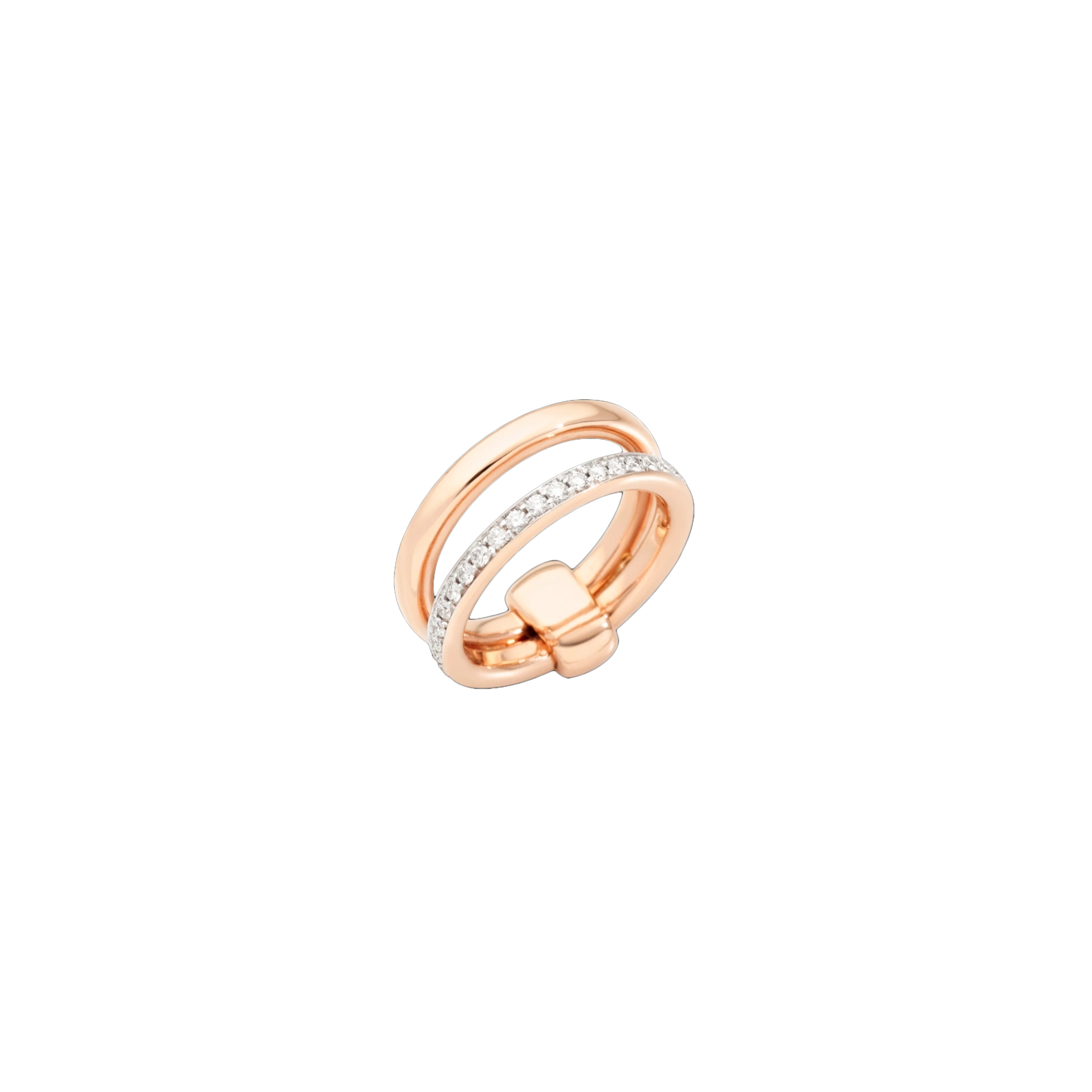 ANELLO A FASCIA POMELLATO TOGETHER IN ORO ROSA E  DIAMANTI - PAC0100O7WHRDB000 - PAC0100O7WHRDB000