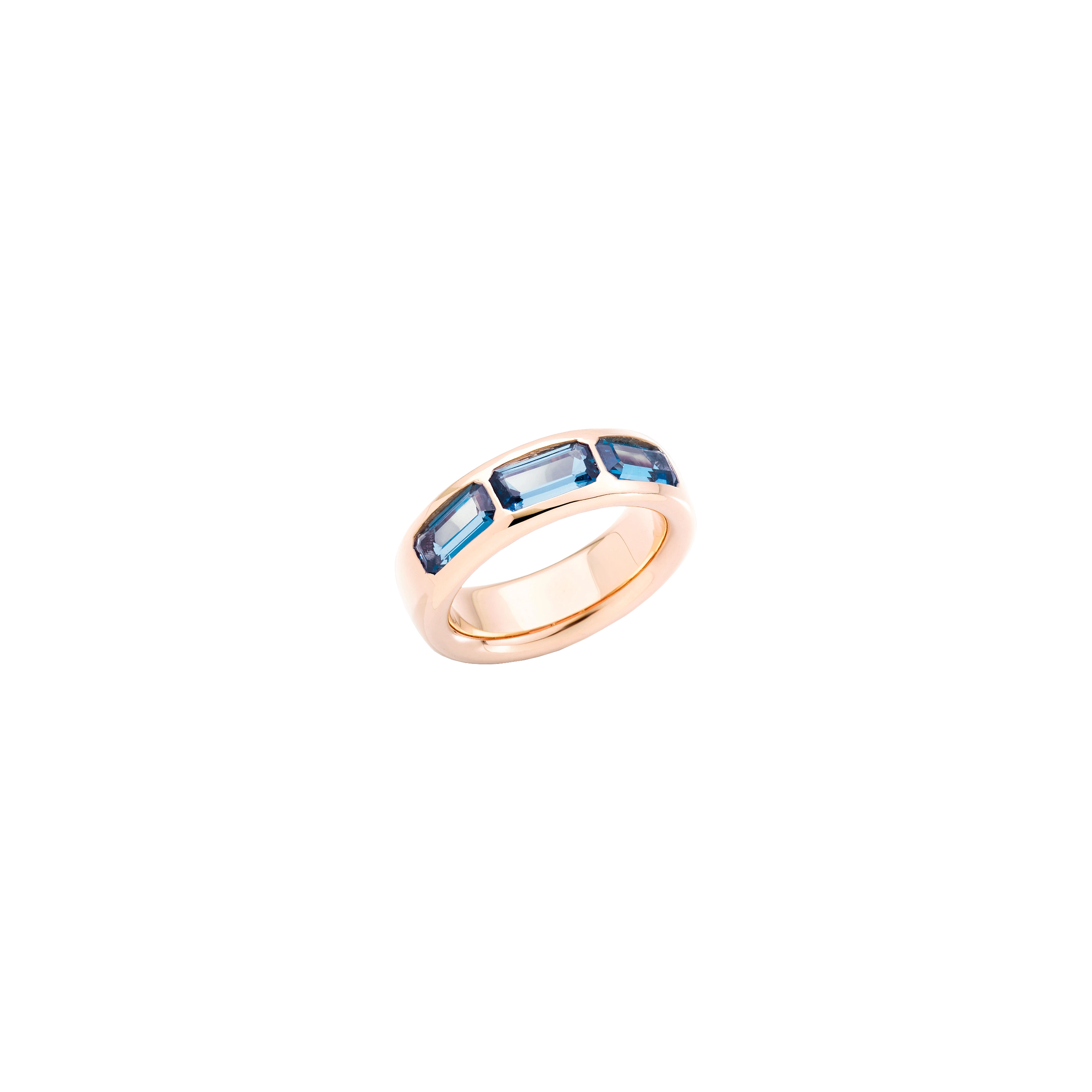 ANELLO ICONICA IN ORO ROSA E TOPAZIO BLU LONDON - PAC3020O7000000TL - PAC3020O7000000TL