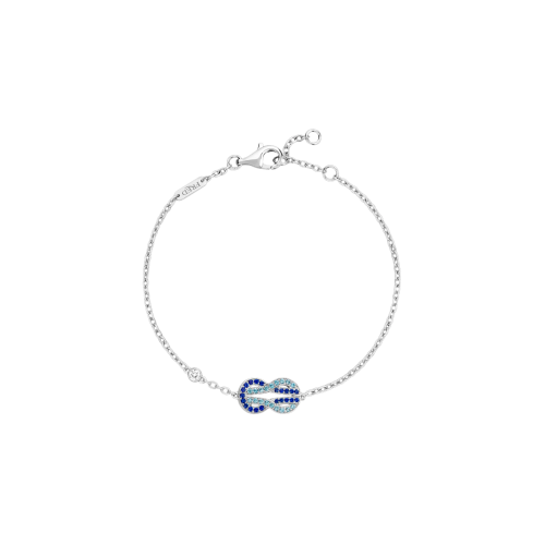 BRACCIALE CHANCE INFINIE IN ORO BIANCO CON TOPAZI, ZAFFIRI BLU E DIAMANTI, MODELLO MEDIO - 6B1193 - 6B1193