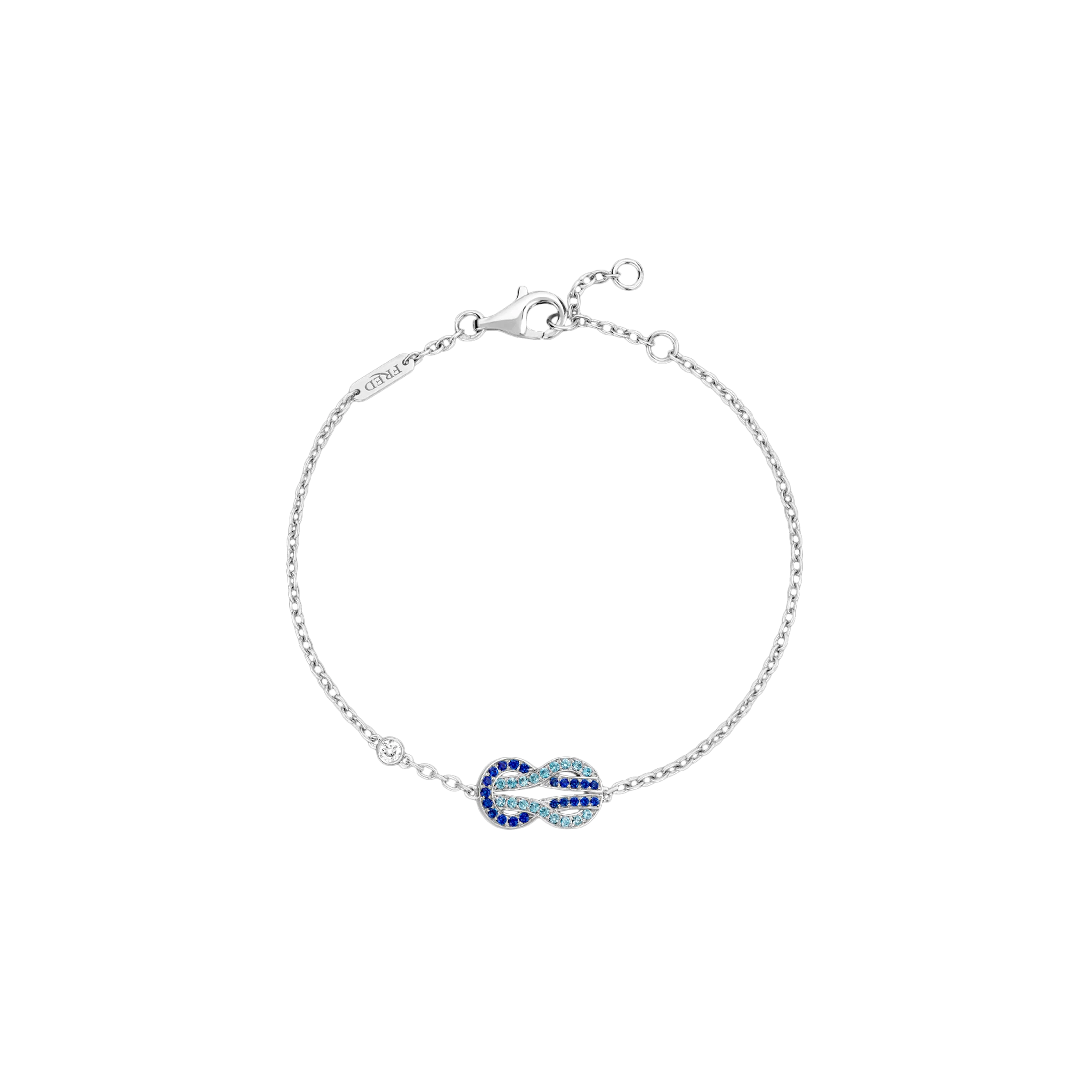 BRACCIALE CHANCE INFINIE IN ORO BIANCO CON TOPAZI, ZAFFIRI BLU E DIAMANTI, MODELLO MEDIO - 6B1193 - 6B1193