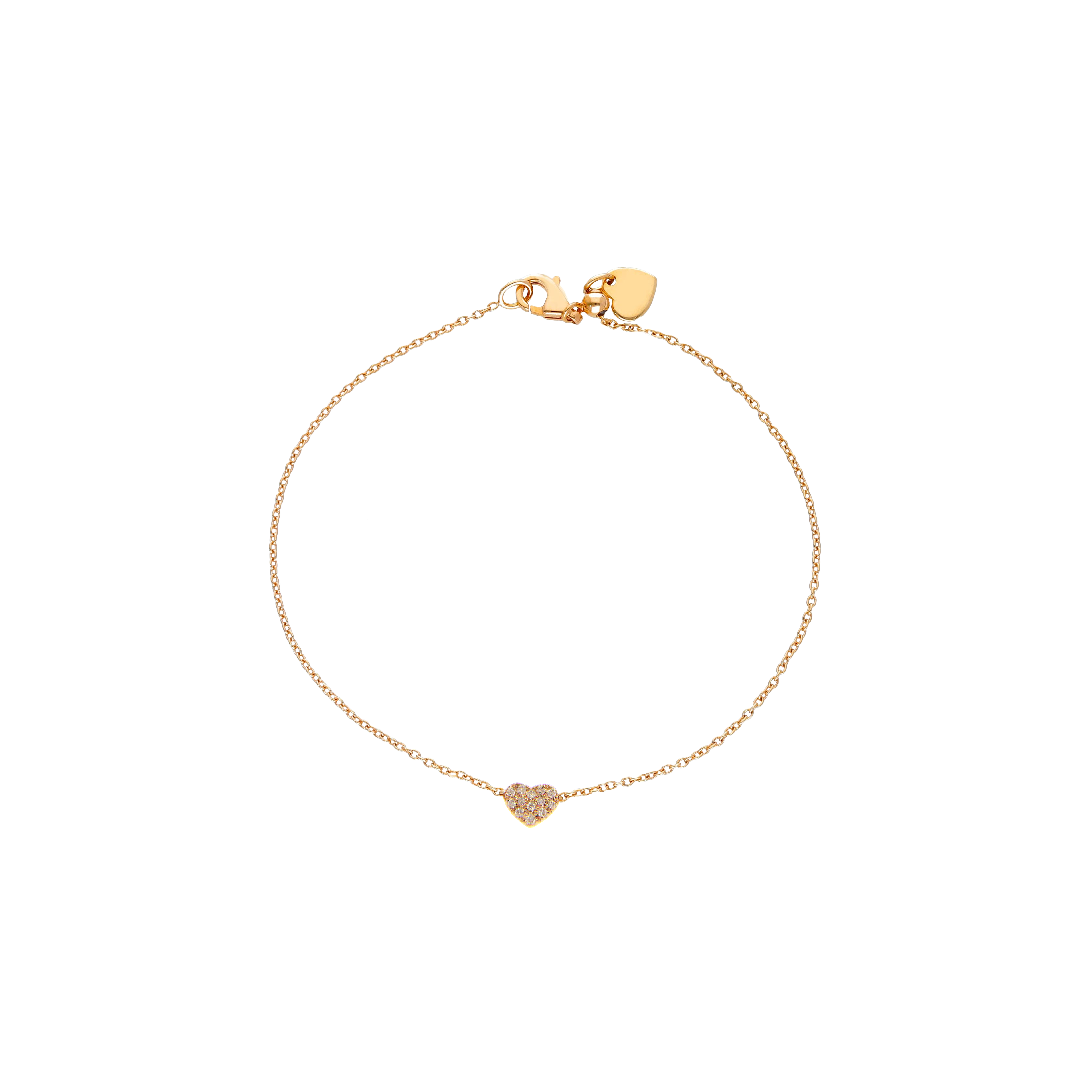 BRACCIALE IN ORO ROSA CON CUORE IN PAVÉ DI DIAMANTI - 222921