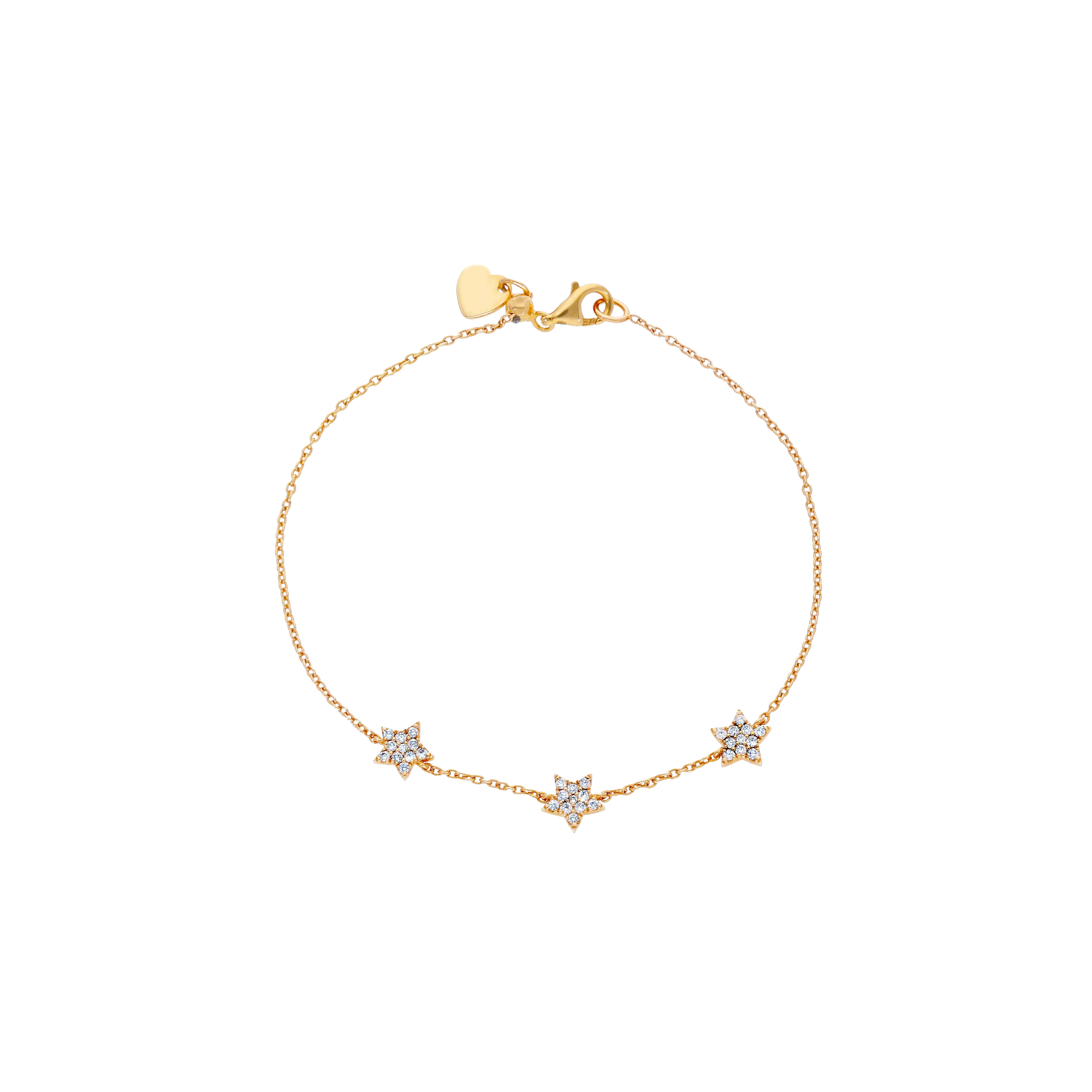 BRACCIALE IN ORO ROSA CON STELLE IN PAVÈ DI DIAMANTI - 248407