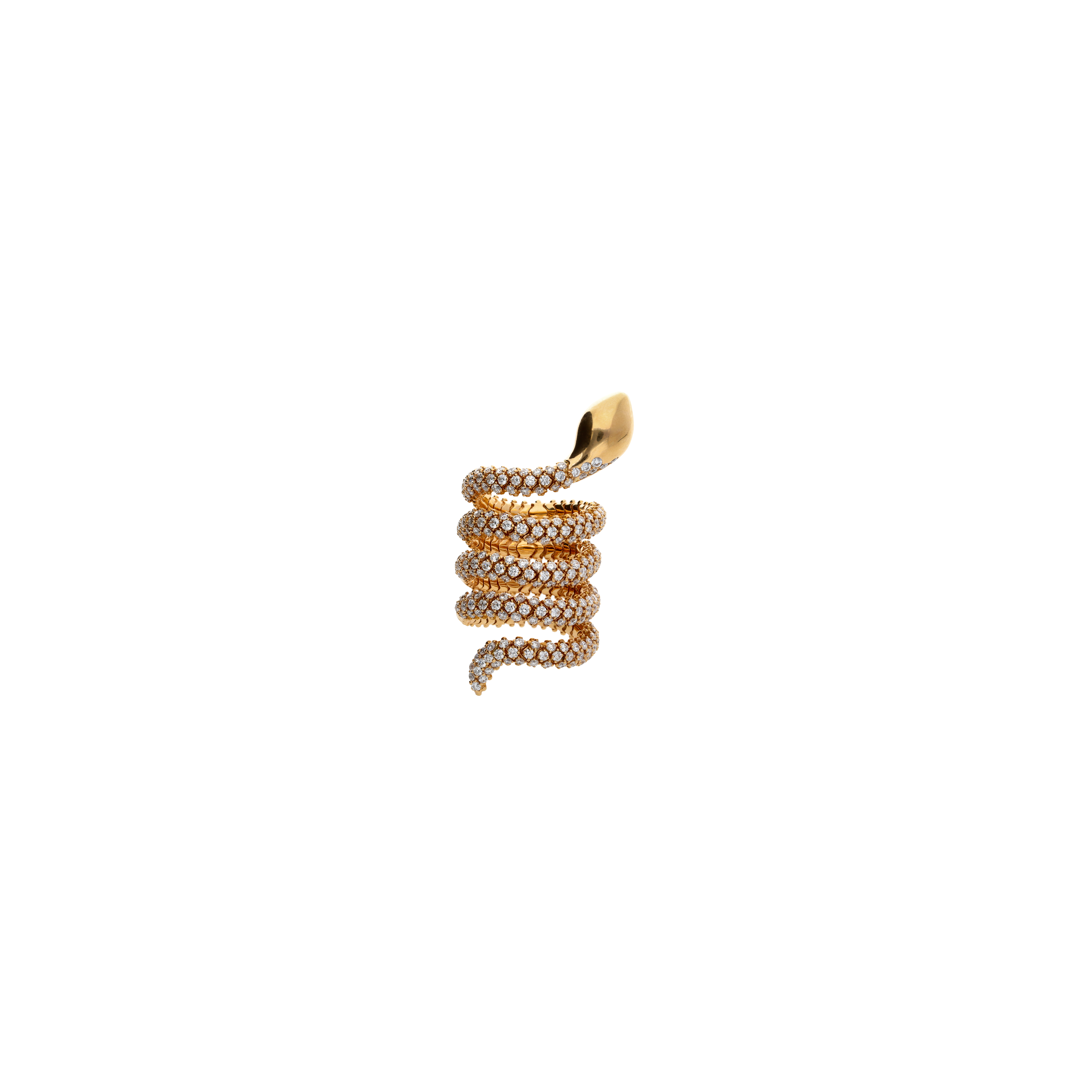 ANELLO SERPENTE IN ORO ROSA E PAVÉ DI DIAMANTI - JR142068D