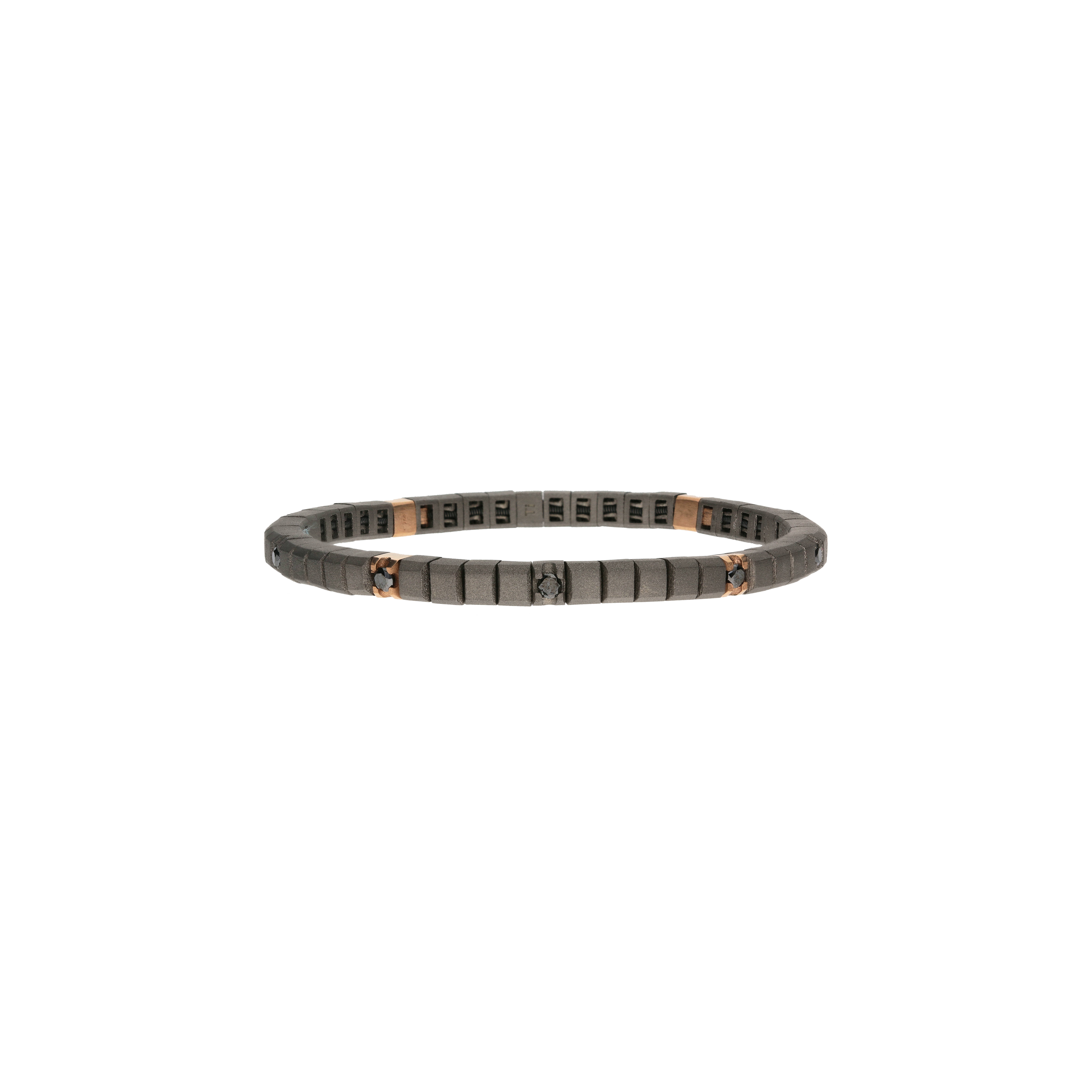 BRACCIALE TENNIS  LOOP IN TITANIO, ORO ROSSO 18 KT E DIAMANTI BLACK - TENBRT11B4RGBR5PT - TENBRT11B4RGBR5PT