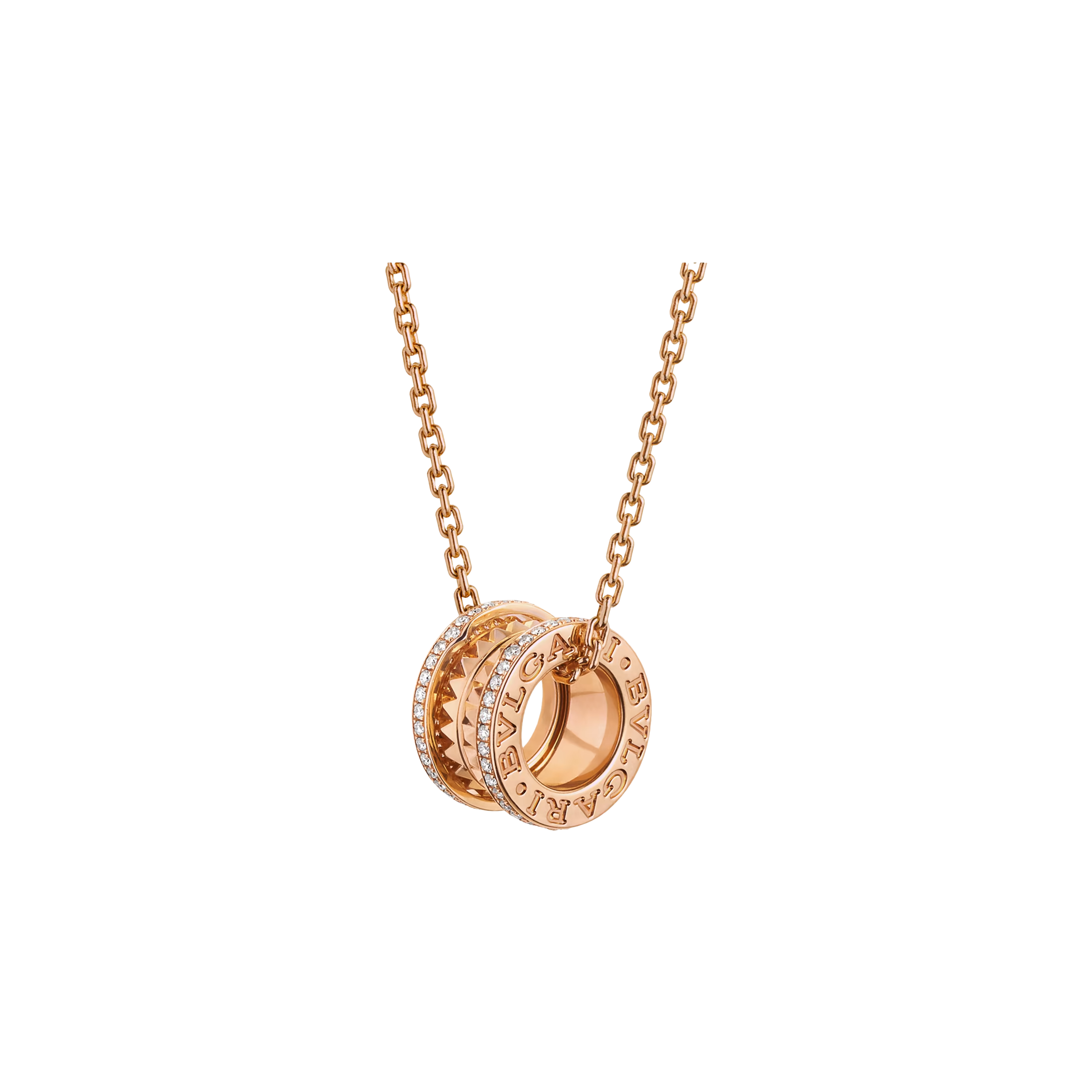 COLLANA B.ZERO1 ROCK IN ORO ROSA E PAVÉ DI DIAMANTI - CL859872 - CL859872