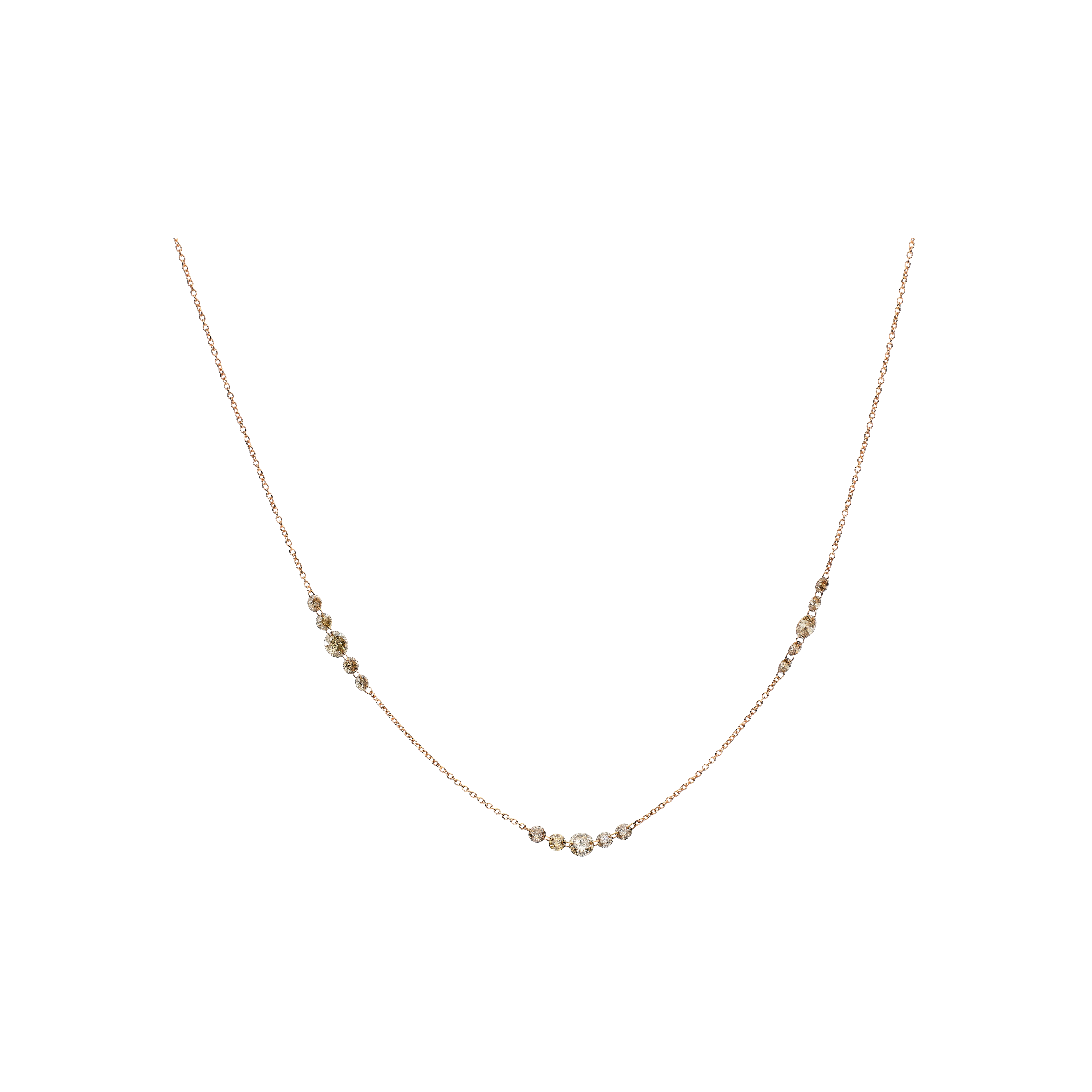 COLLANA IN ORO ROSA CON DIAMANTI BROWN - C065/23-S0