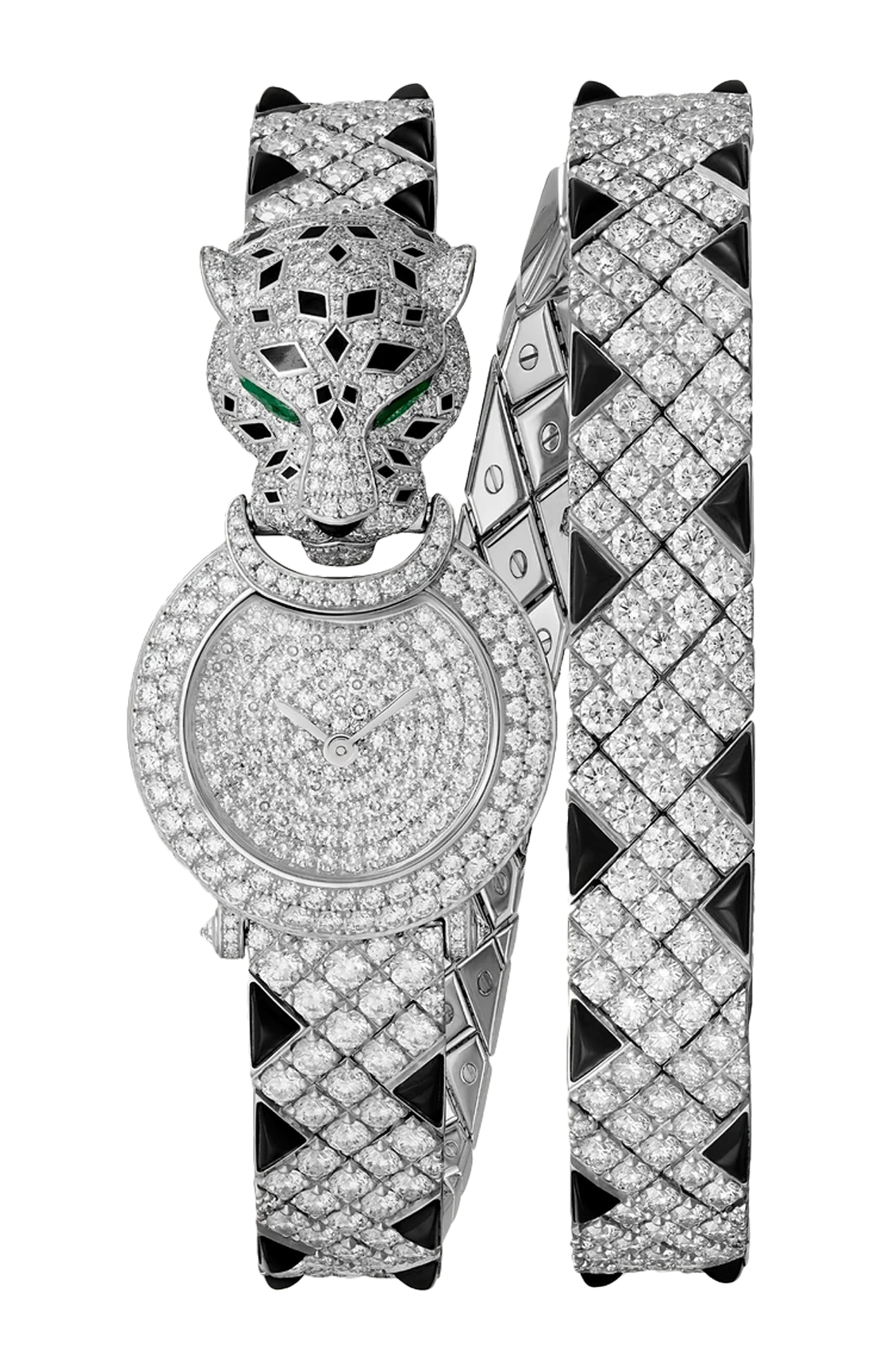 LA PANTHÈRE DE CARTIER, ORO BIANCO, DIAMATNI, SMERALDO, QUARZO - HPI01383