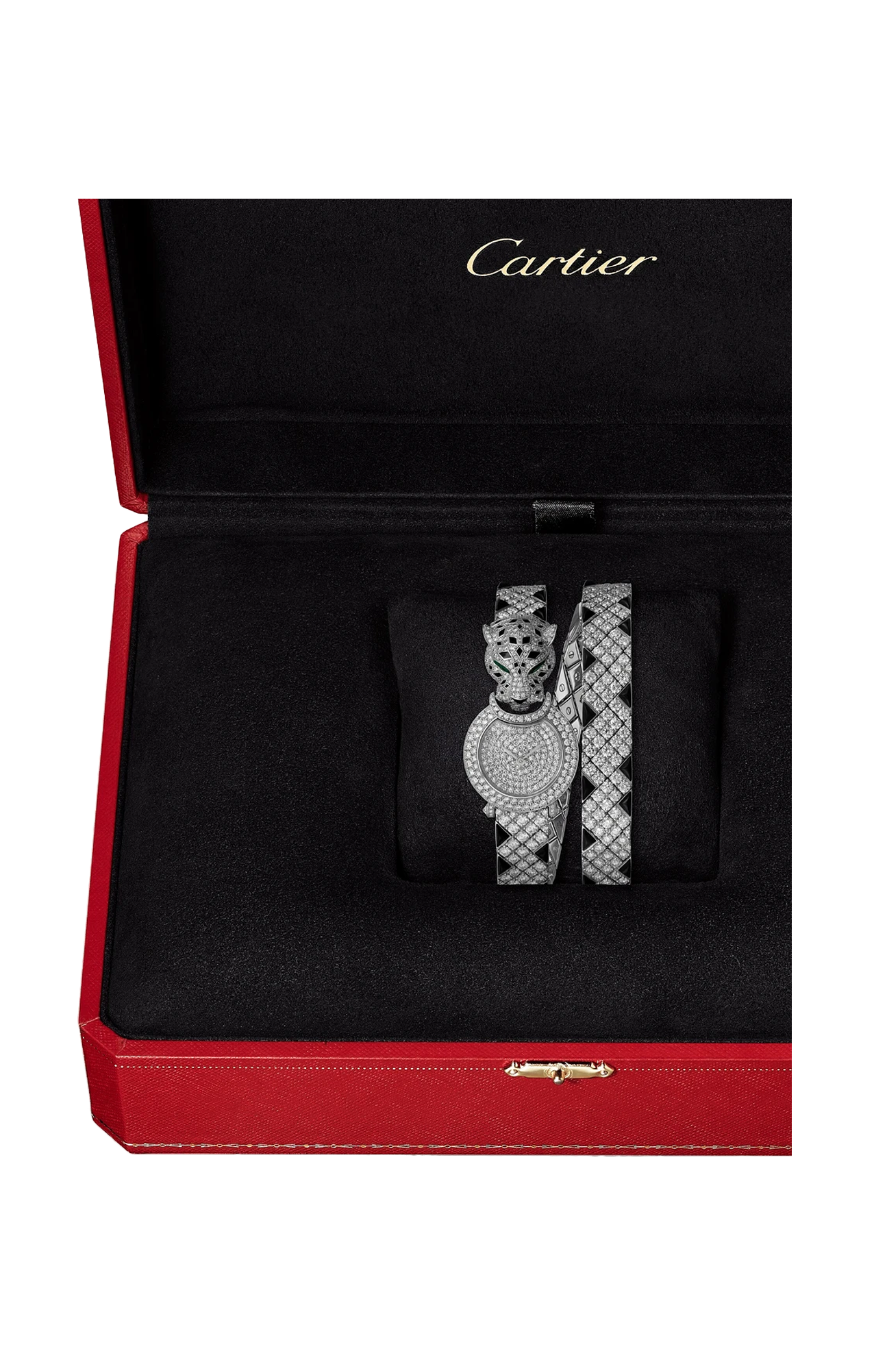 LA PANTHÈRE DE CARTIER, ORO BIANCO, DIAMATNI, SMERALDO, QUARZO - HPI01383