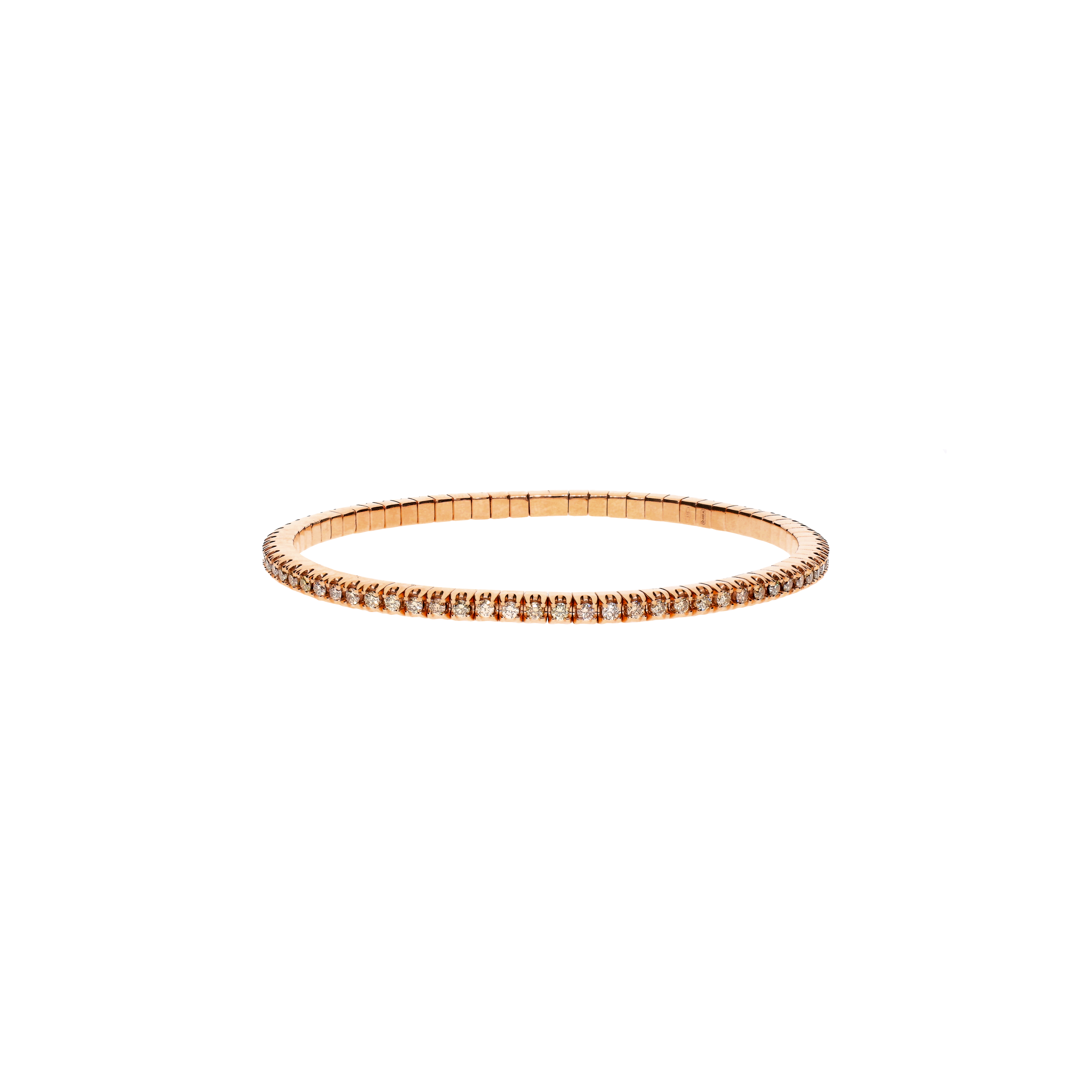 BRACCIALE TENNIS LOOP IN ORO ROSSO 9 KT E DIAMANTI BROWN - TENBRBORBROW9KT_74 - TENBRBORBROW9KT