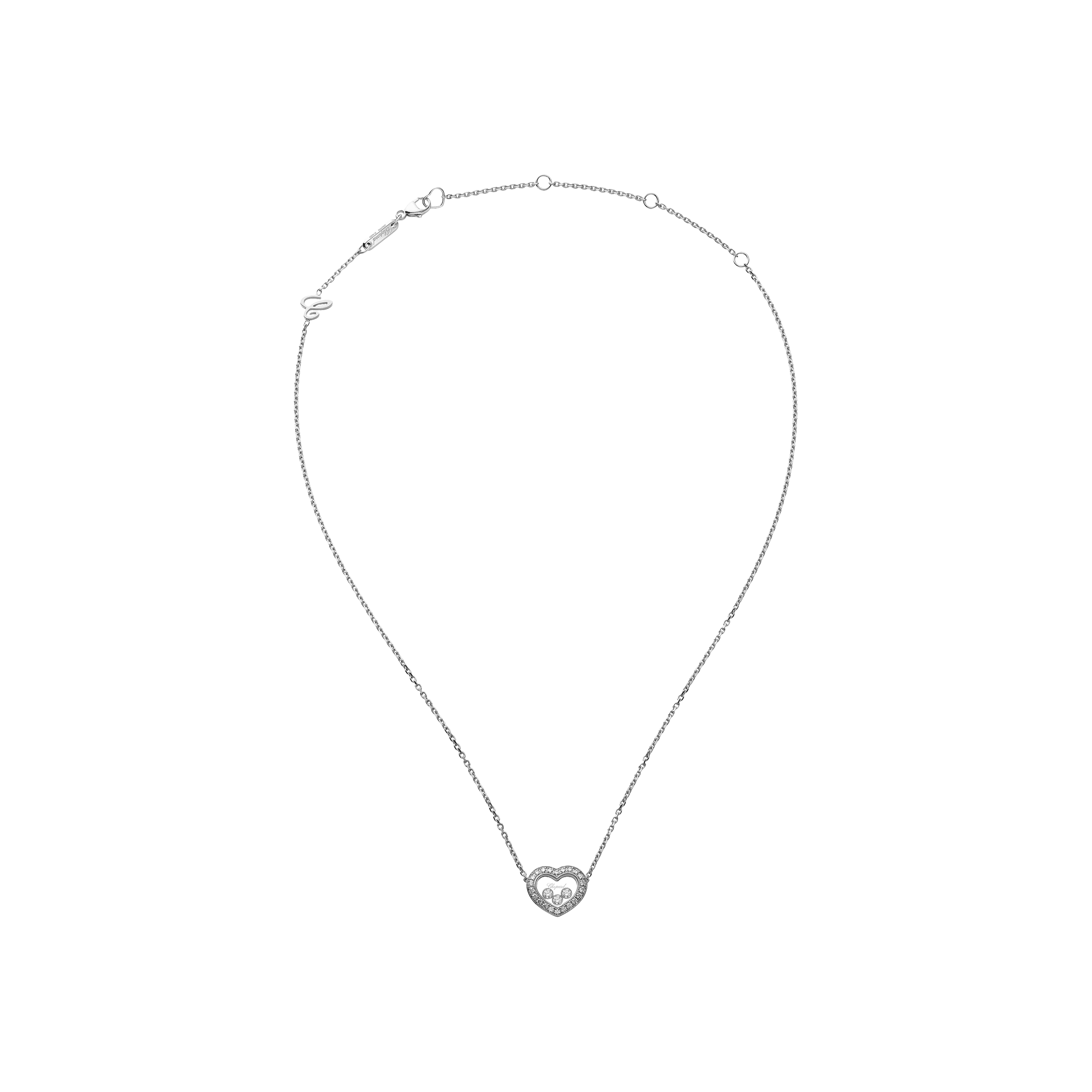 COLLANA HAPPY DIAMONDS ICONS, ORO BIANCO ETICO, DIAMANTI - 81A611-1201 - 81A611-1201