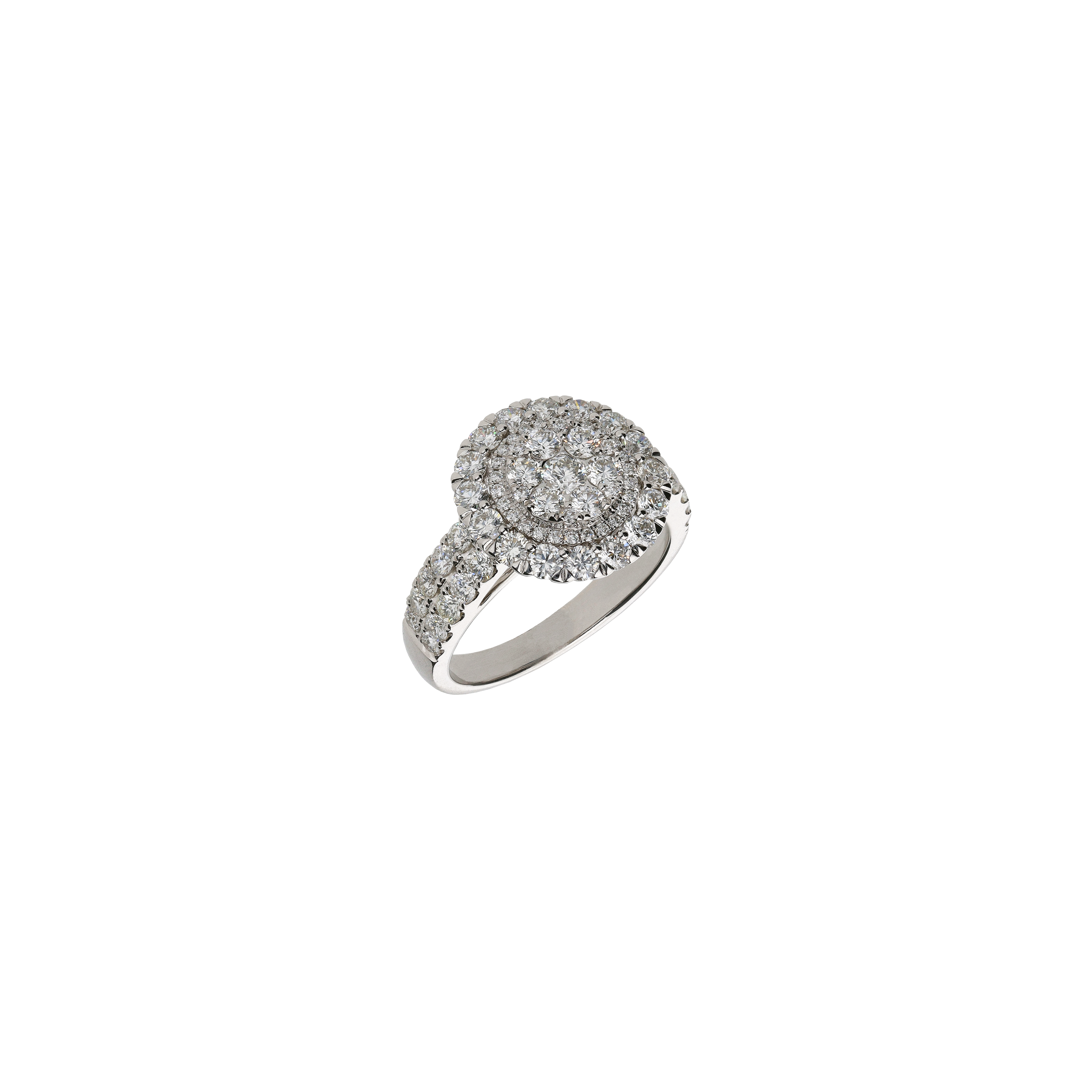 ANELLO ROSETTA IN ORO BIANCO CON PAVÉ DI DIAMANTI - 1AN0271595/1