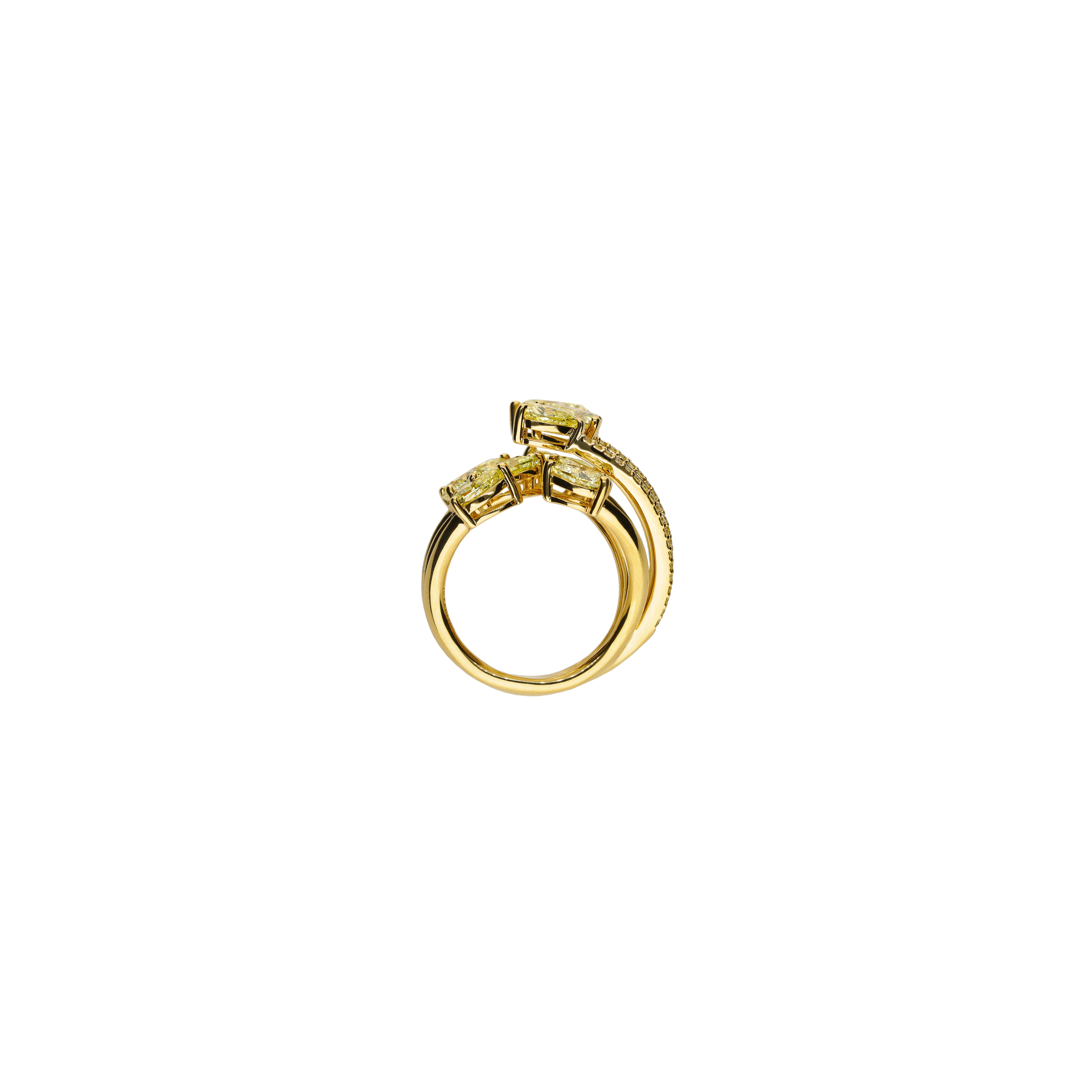 ANELLO RAMI IN ORO GIALLO CON  DIAMANTI FANCY YELLOW - VRH03157DY